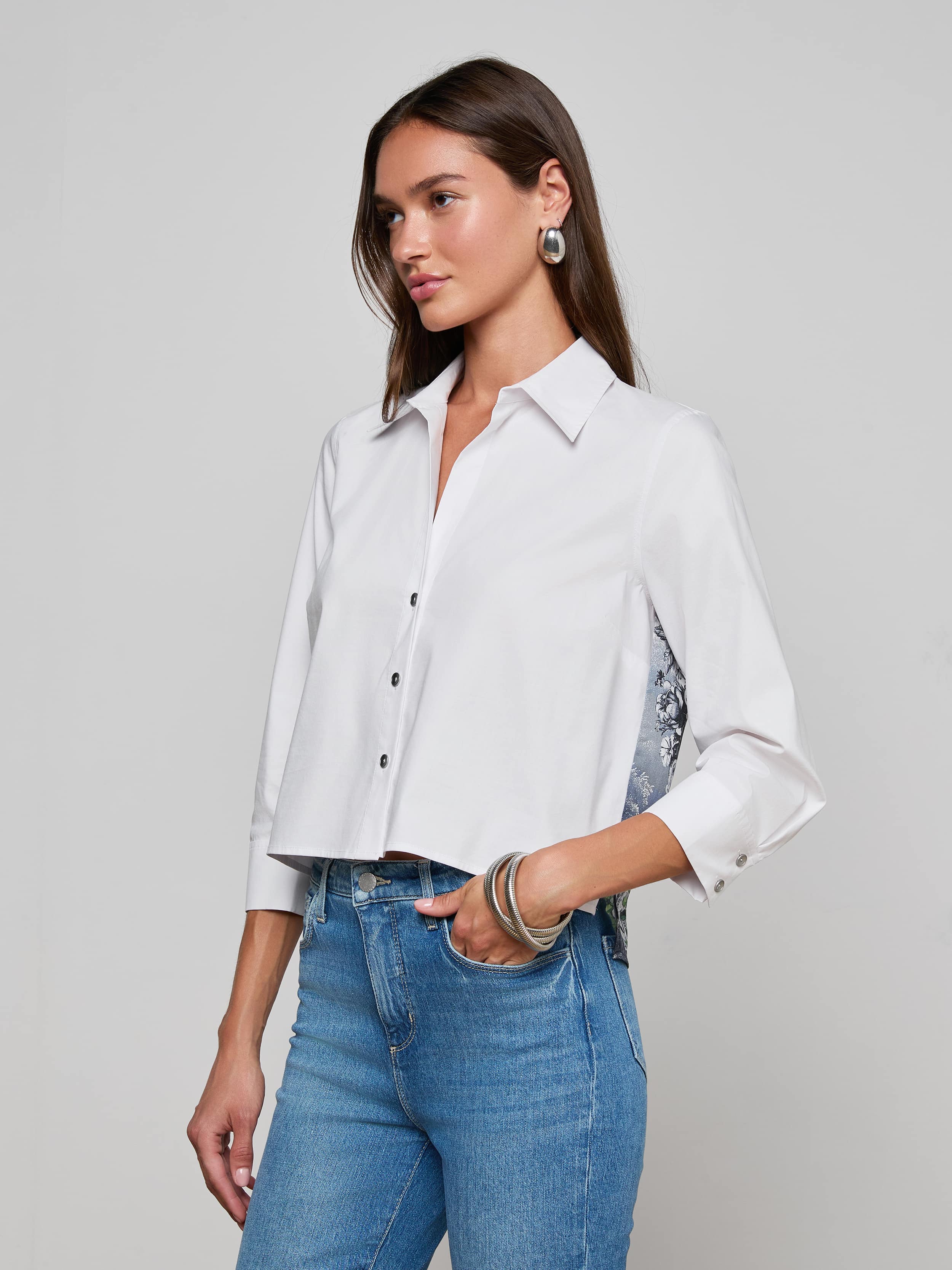 L'AGENCE - Fawn Panther Print Shirt - Image 2