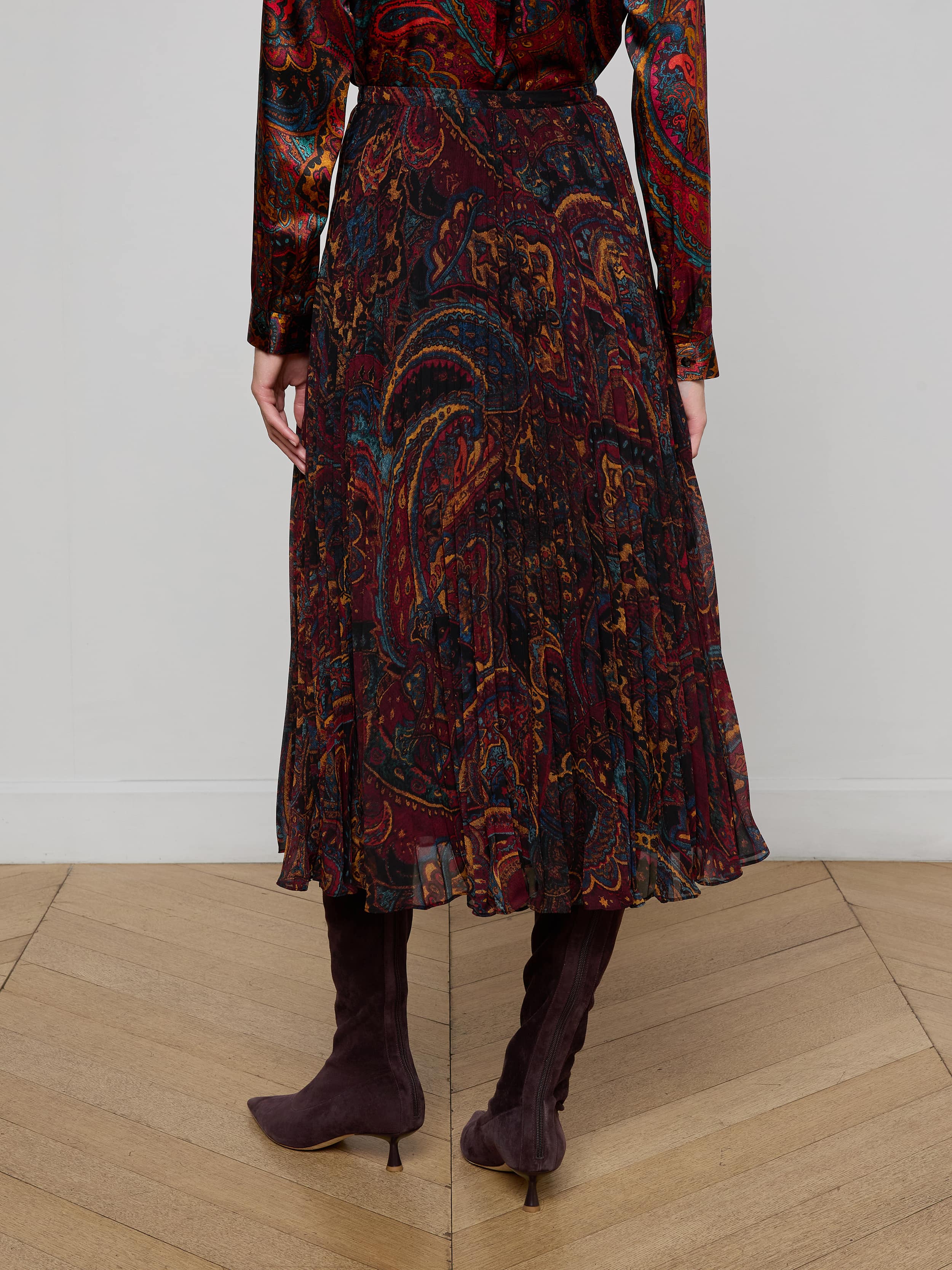 L'AGENCE - Fernanda Pleated Midi Skirt - Image 10