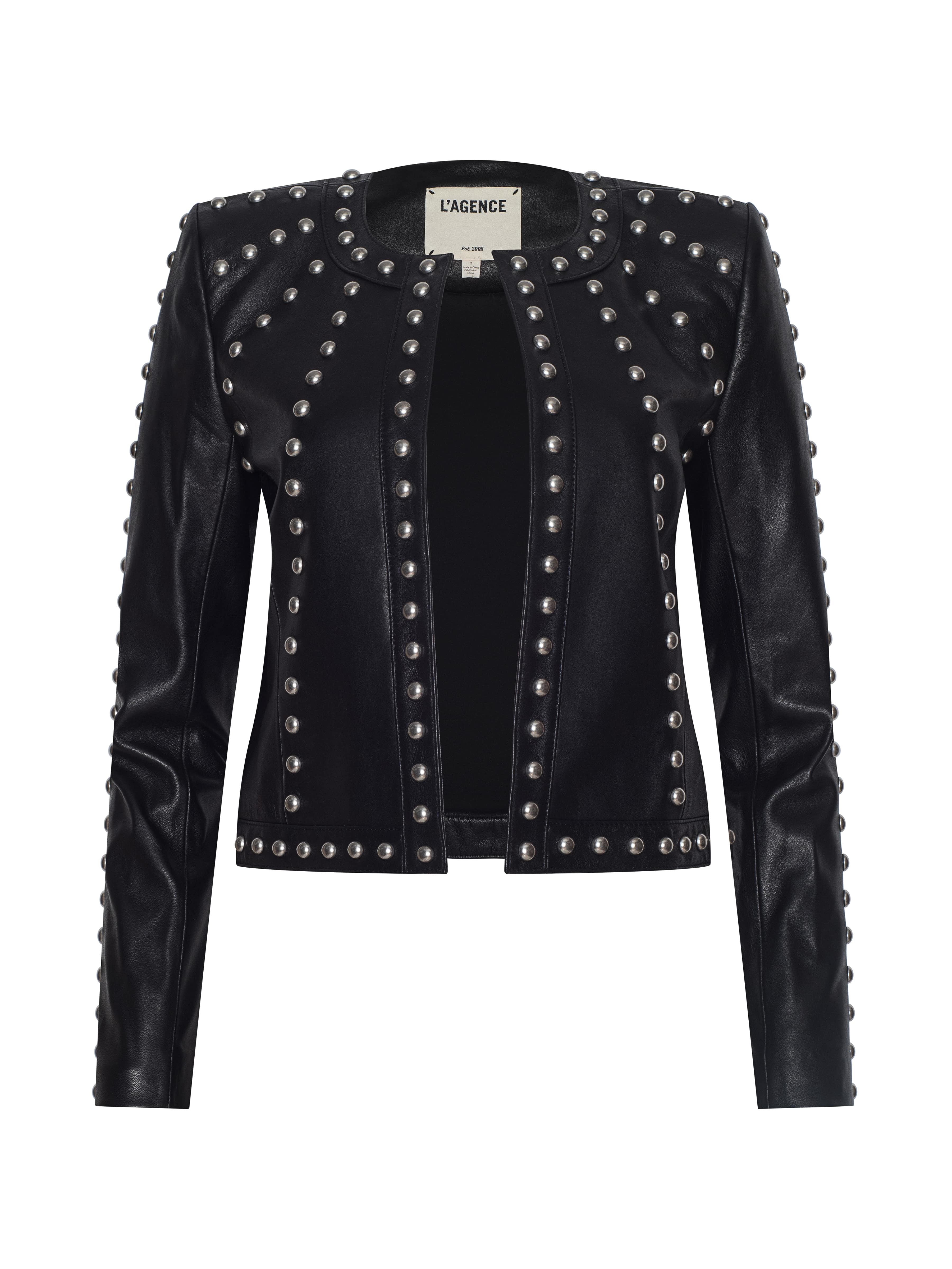 L'AGENCE - Fia Studded Leather Jacket - Image 6