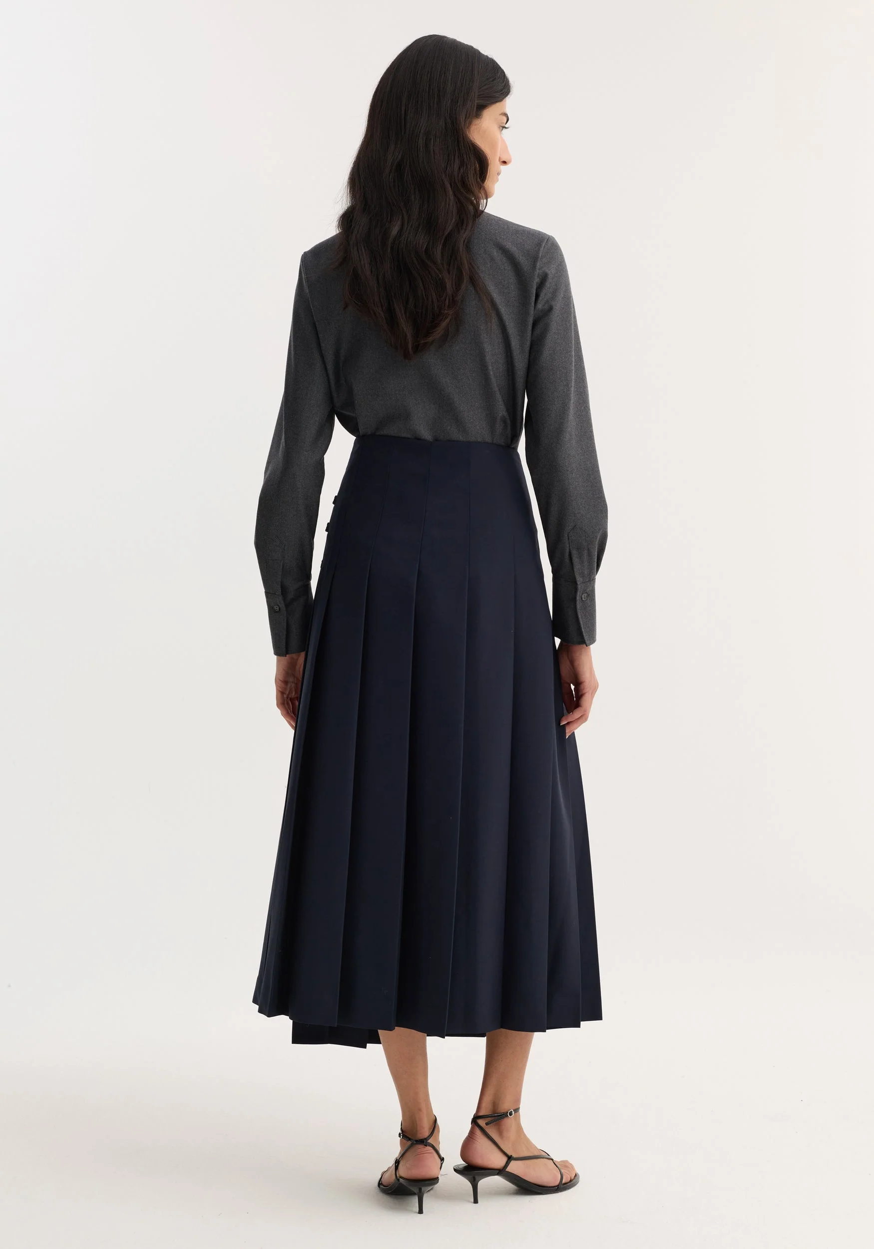 ROHE - Fitted shirt | dark grey melange - Image 5