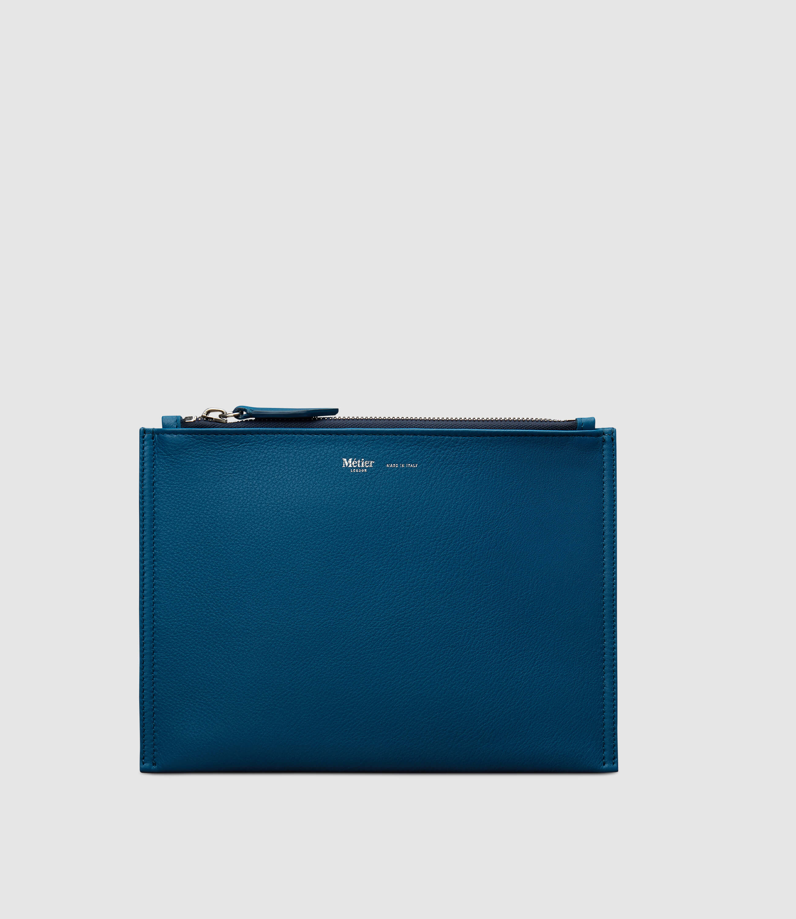 Metier - Small Flat Pouch Smooth Calfskin Riviera Blue