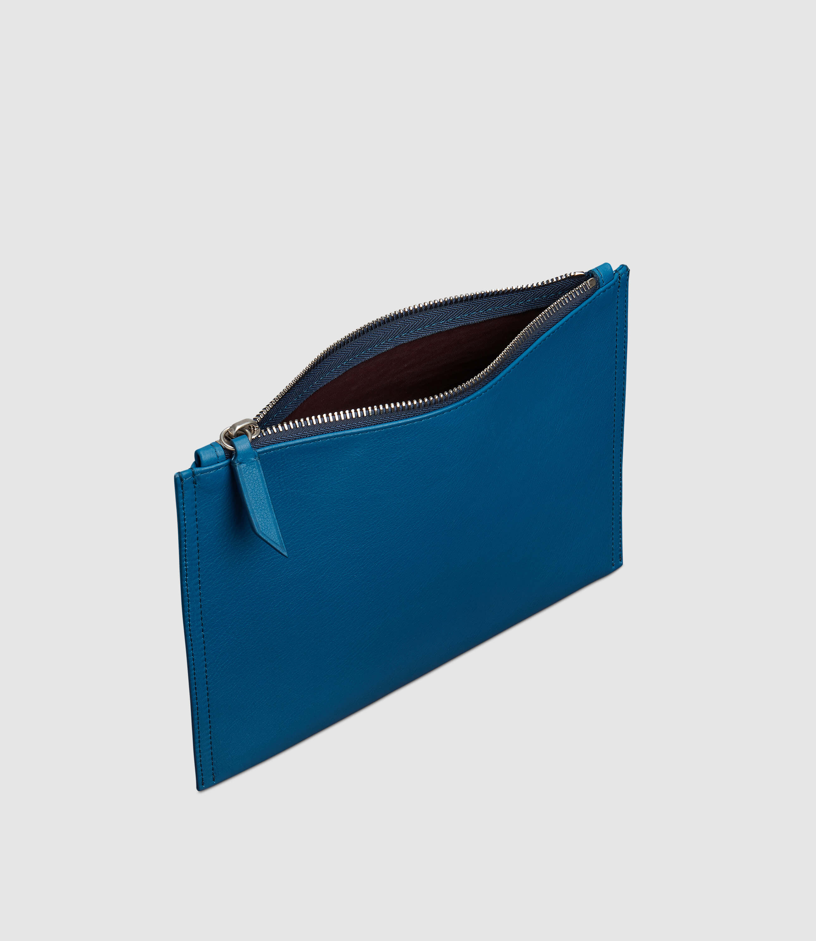 Metier - Small Flat Pouch Smooth Calfskin Riviera Blue - Image 2