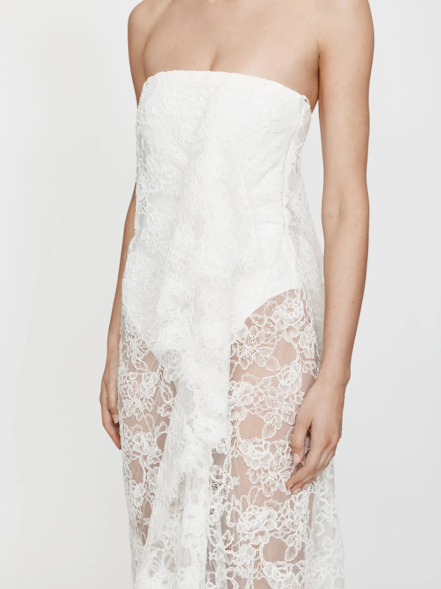 Christopher Esber - Floating Lace Strapless Gown - Image 6