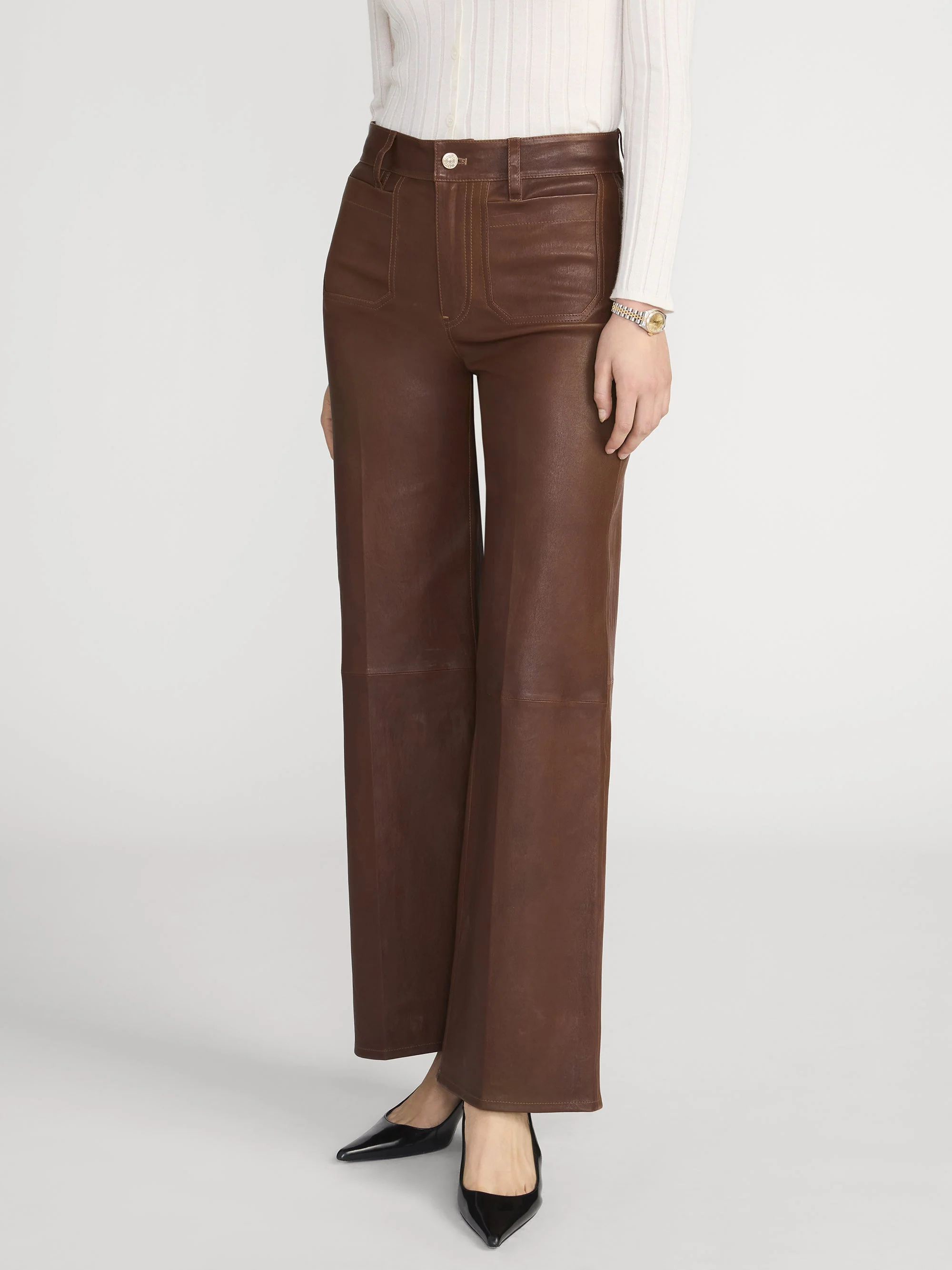 FRAME - Le Slim Palazzo Modernist Pocket Leather - Image 4