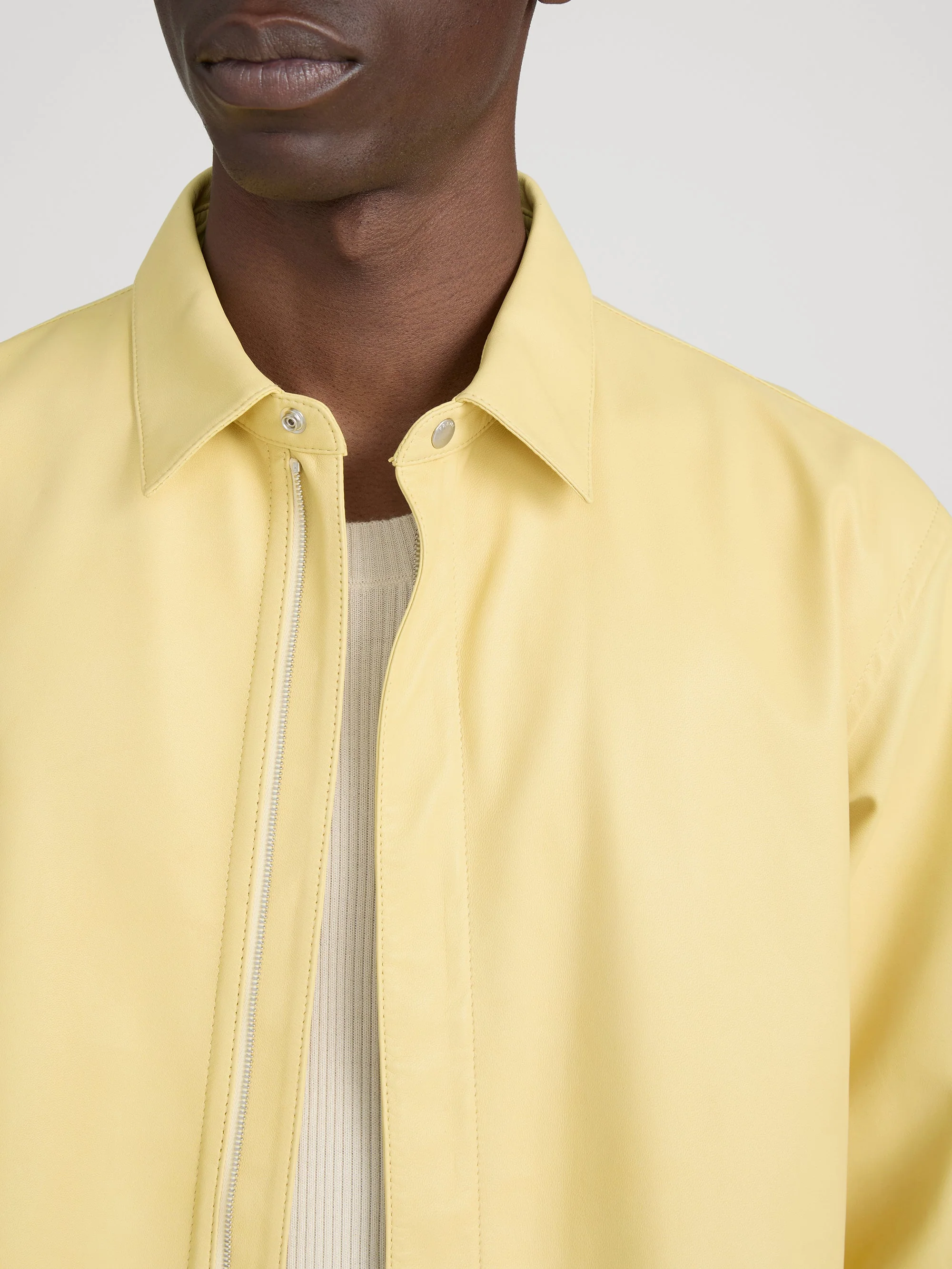 FRAME - Leather Zip - Up Shirt - Image 5