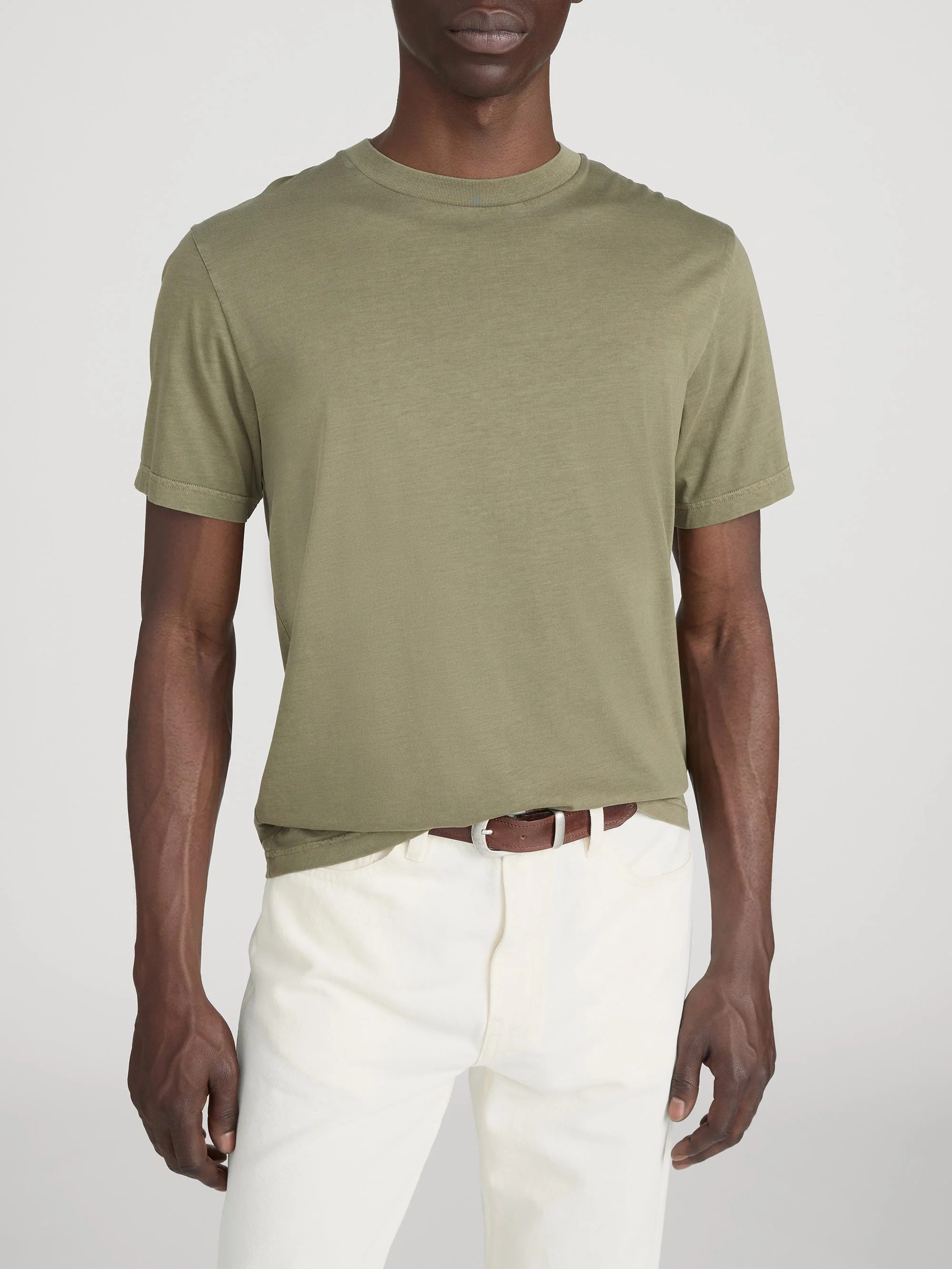 FRAME - Light Cotton Tee - Antique Green - Image 3