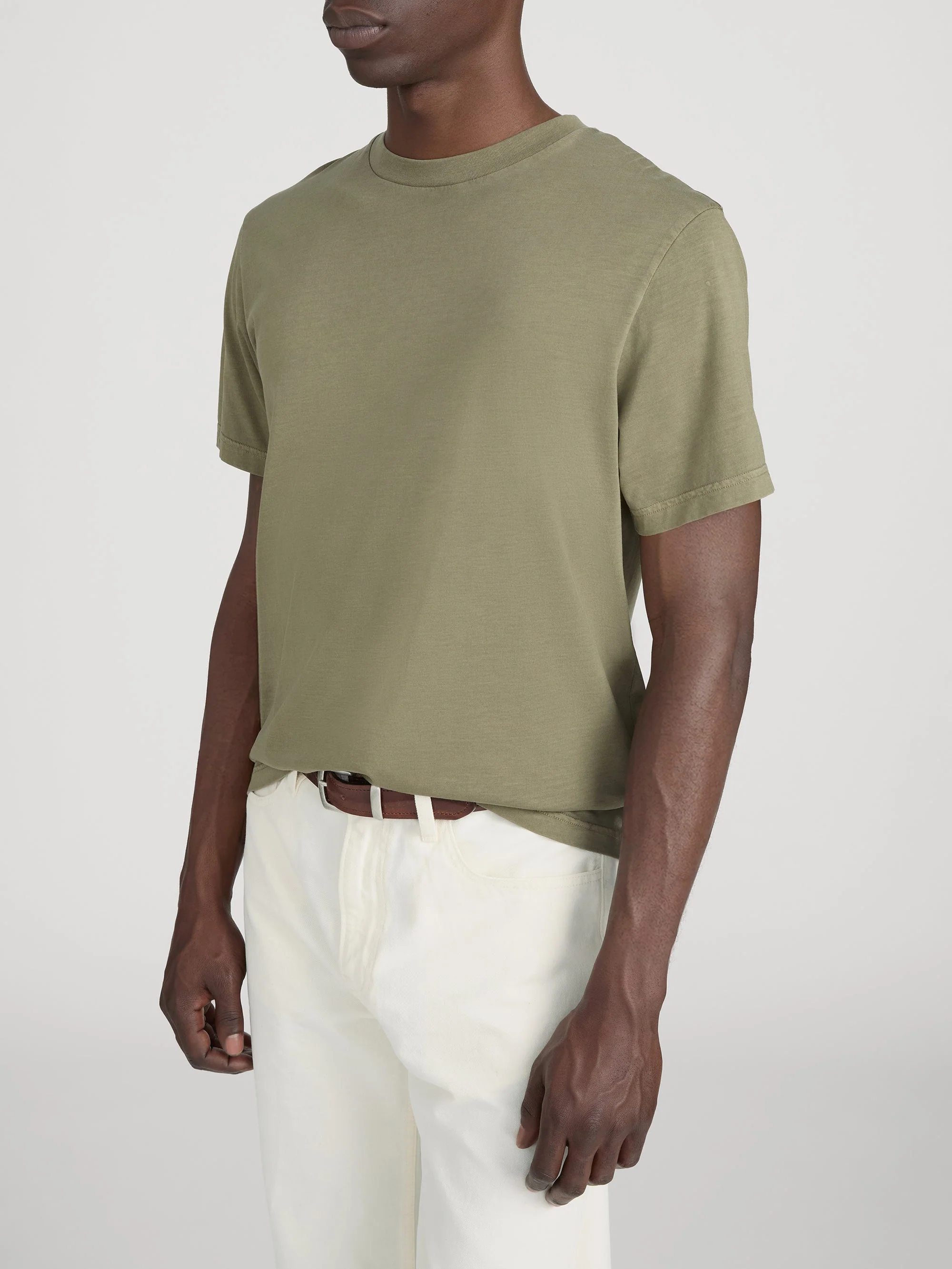 FRAME - Light Cotton Tee - Antique Green - Image 4