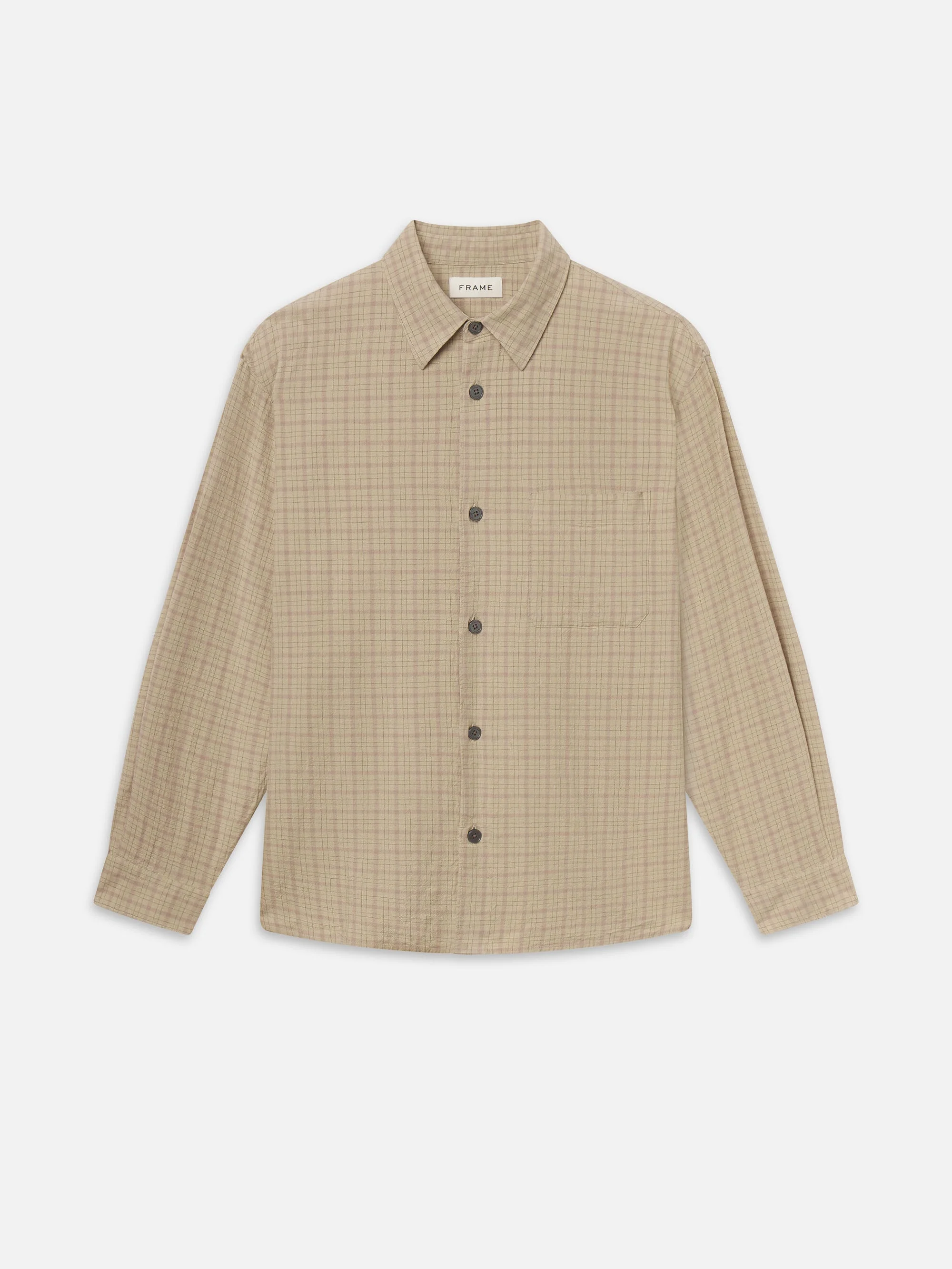 FRAME - Linen Blend Plaid Shirt