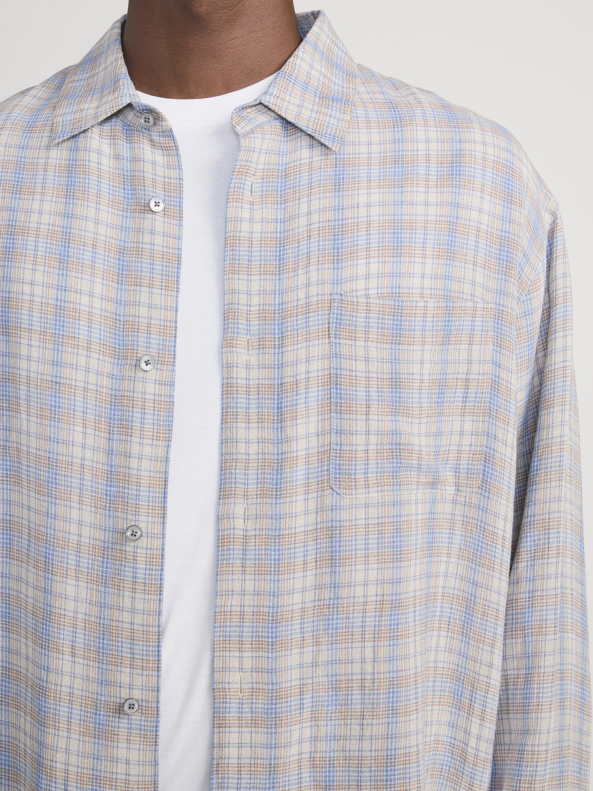 FRAME - Linen Blend Plaid Shirt - Image 5