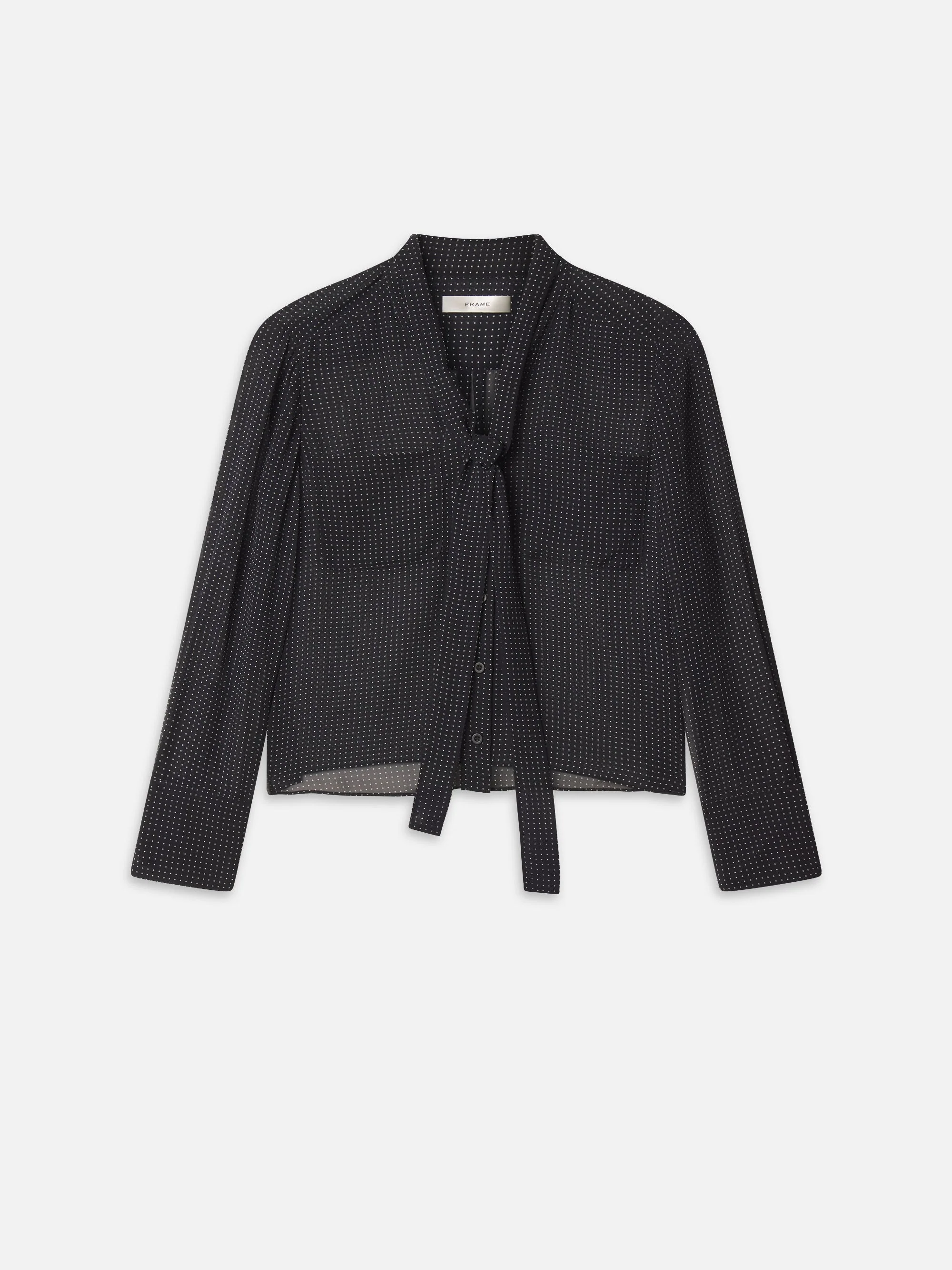 FRAME - Polka Dot Modern Tie Blouse