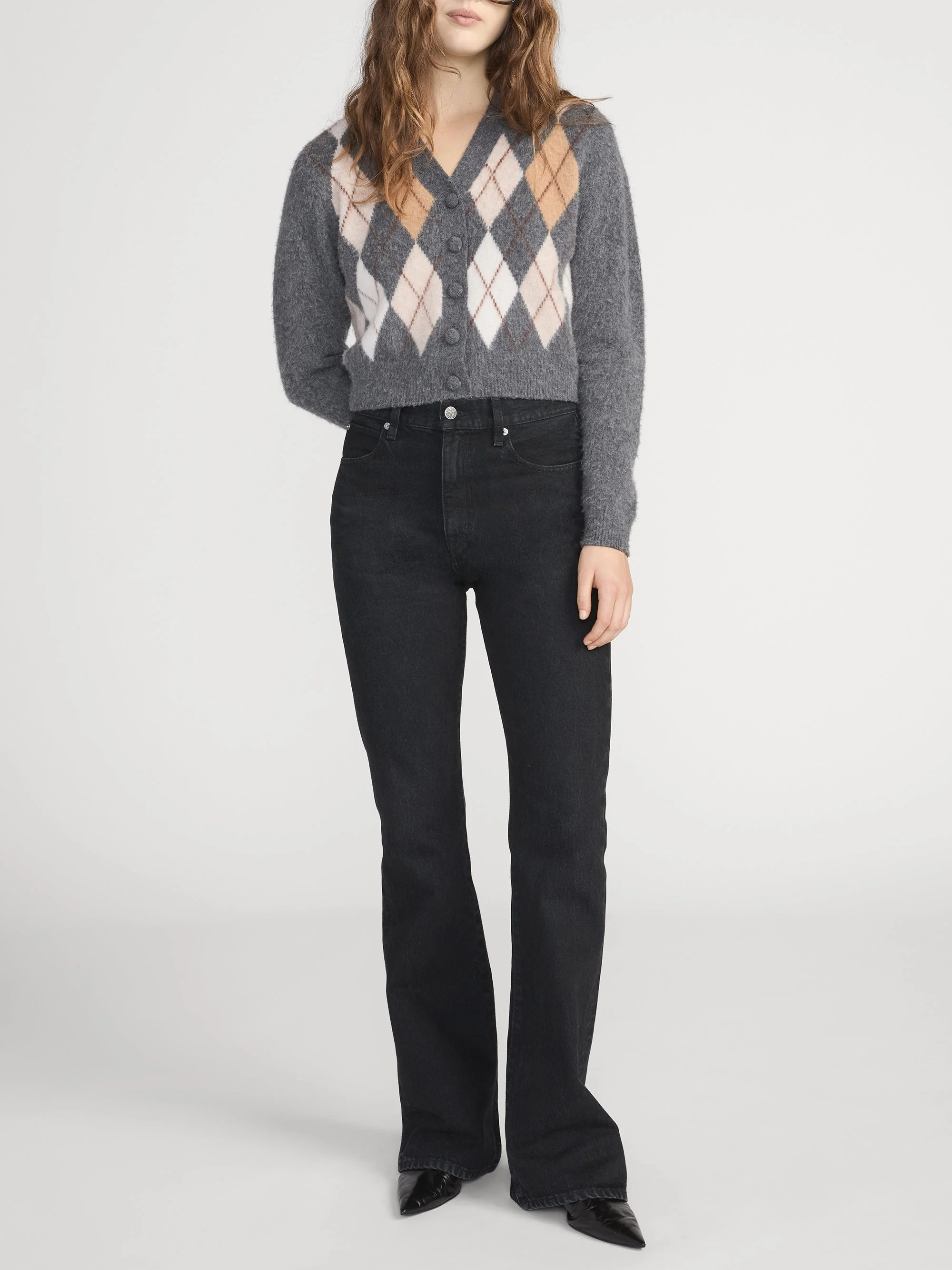 FRAME - The Brushed Argyle Cardi - Image 2