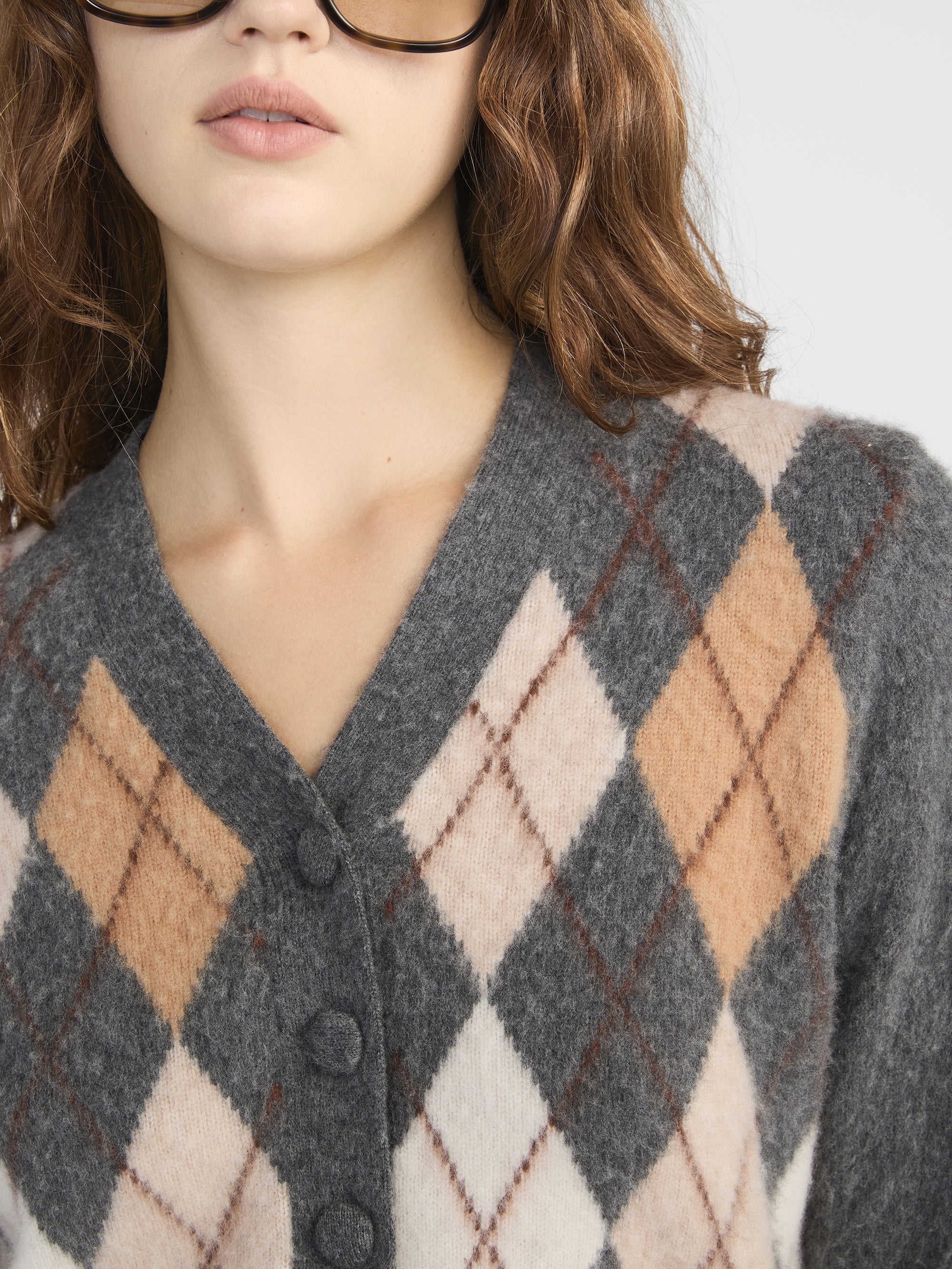 FRAME - The Brushed Argyle Cardi - Image 5