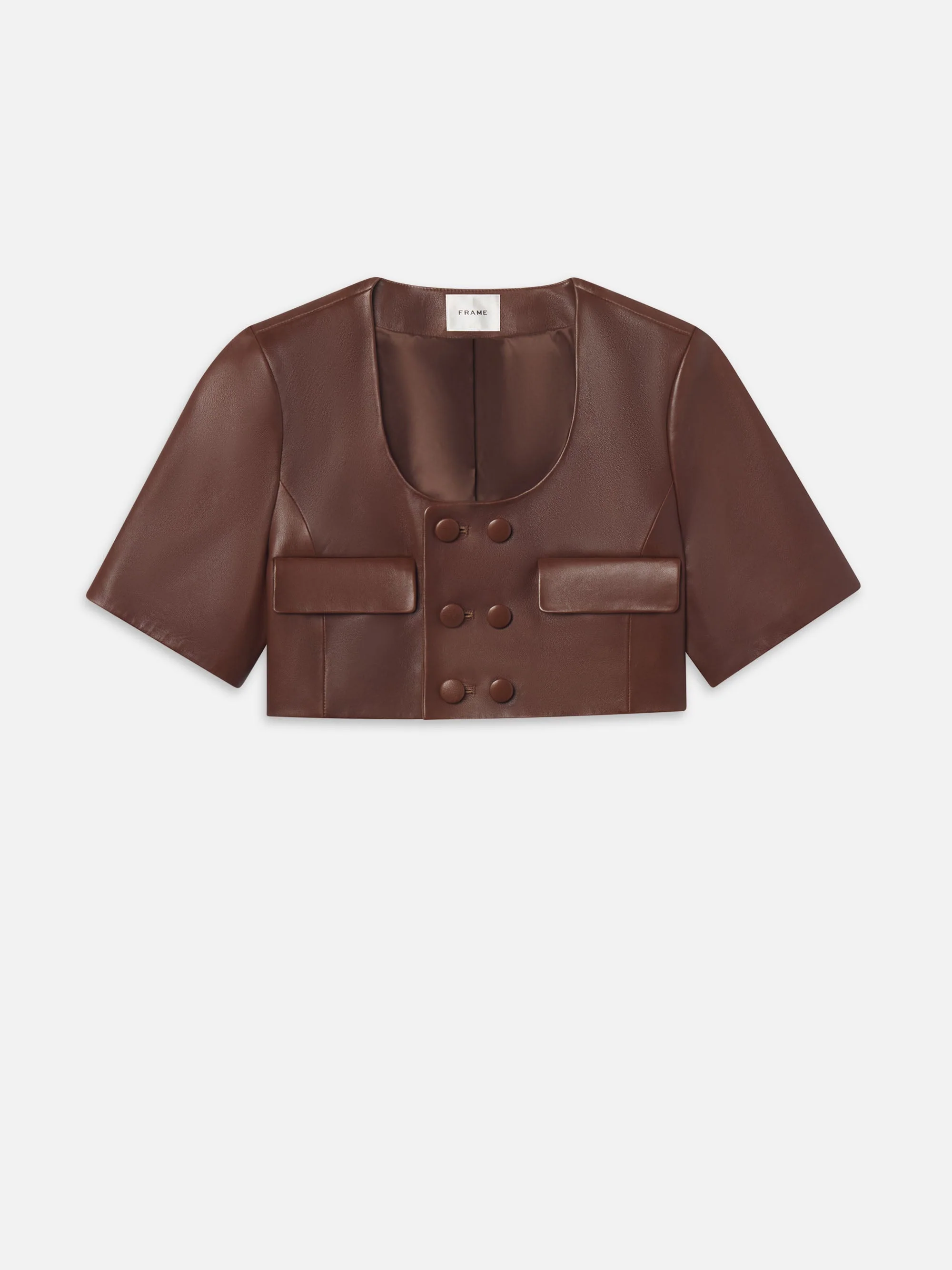 FRAME - The Cropped Leather Jacket