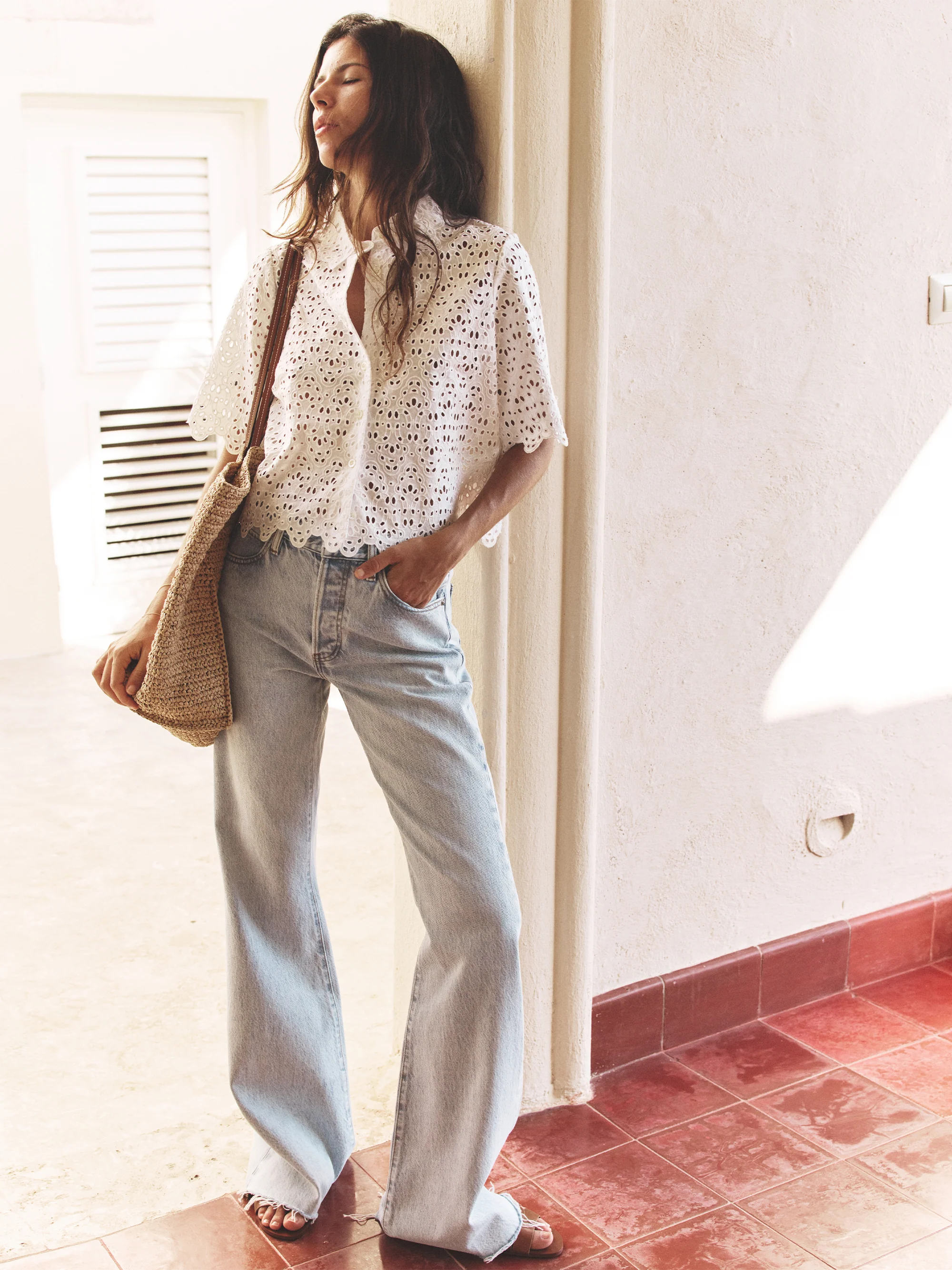 FRAME - The Deco Eyelet Top - Image 2