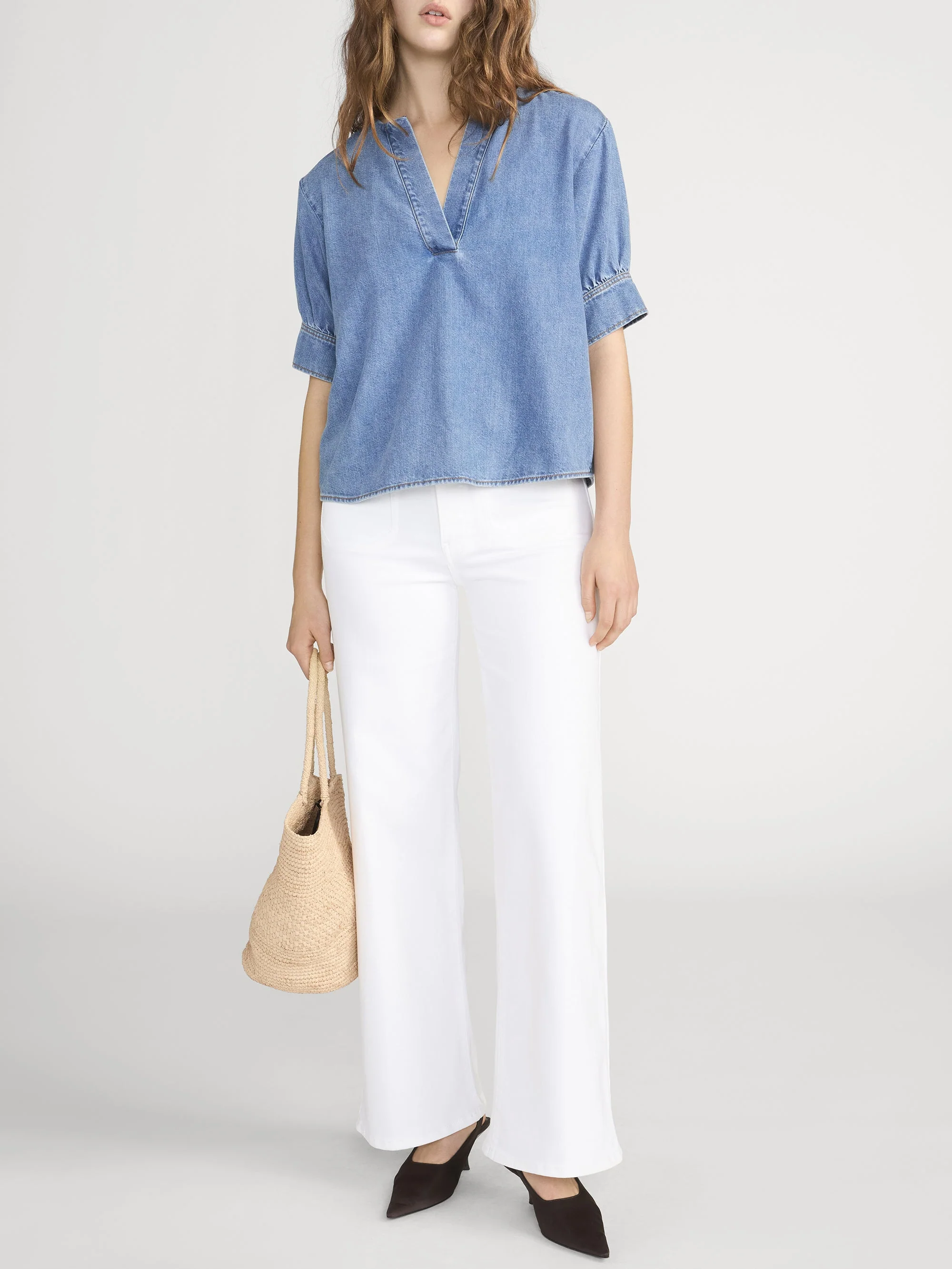 FRAME - The Denim V - neck Popover Top - Image 2