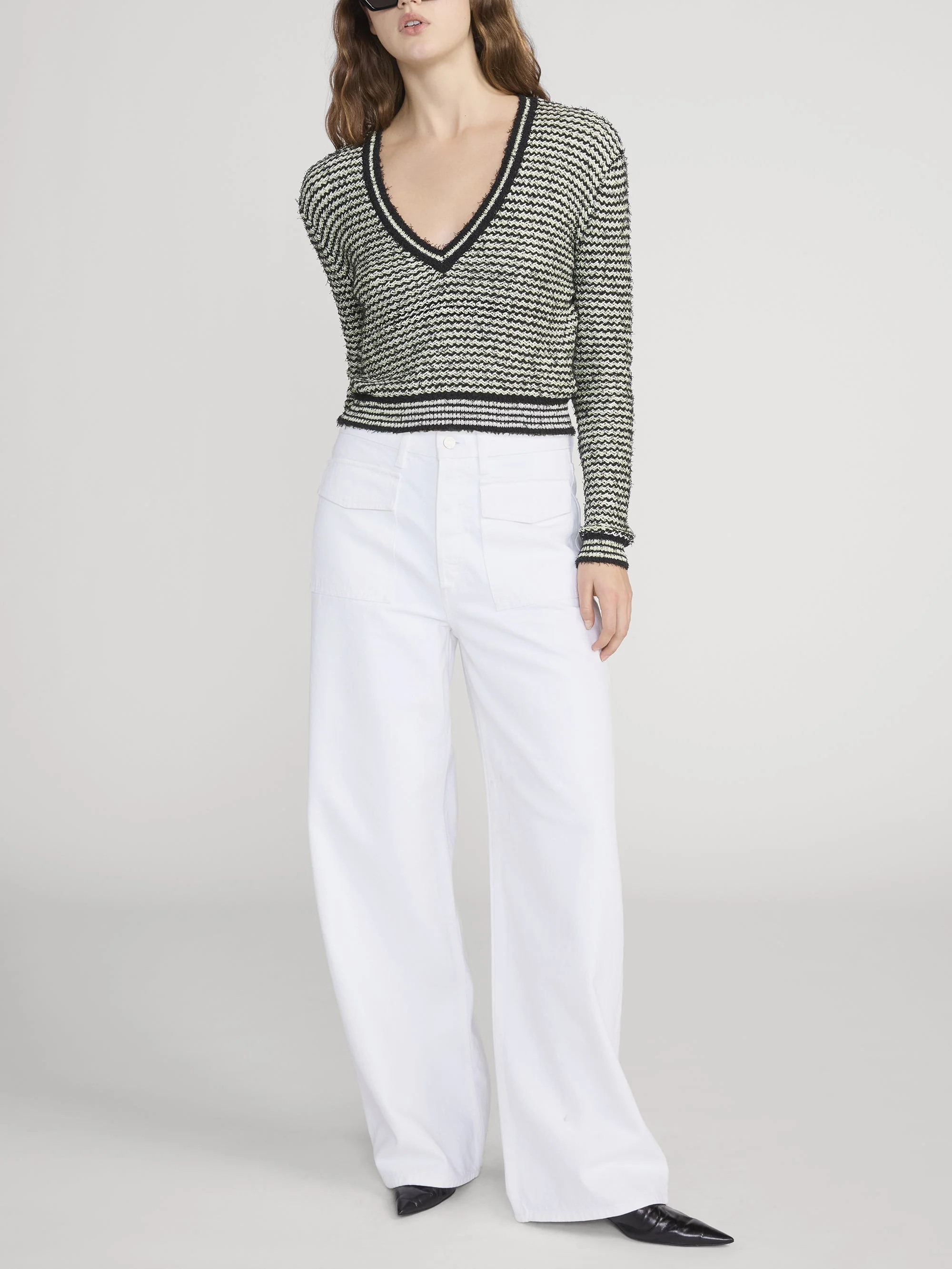 FRAME - The Eyelash V Sweater - Image 2