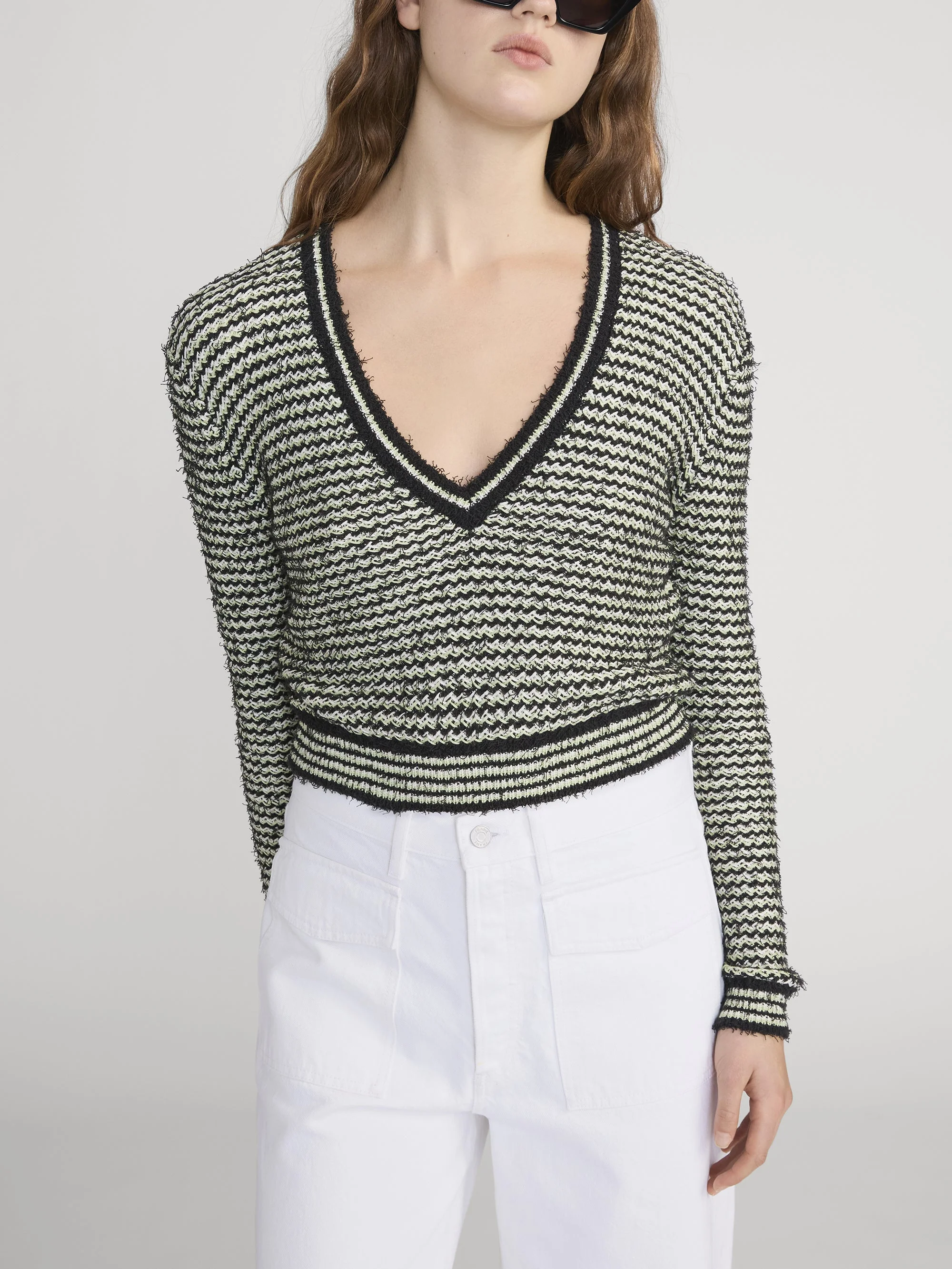 FRAME - The Eyelash V Sweater - Image 3