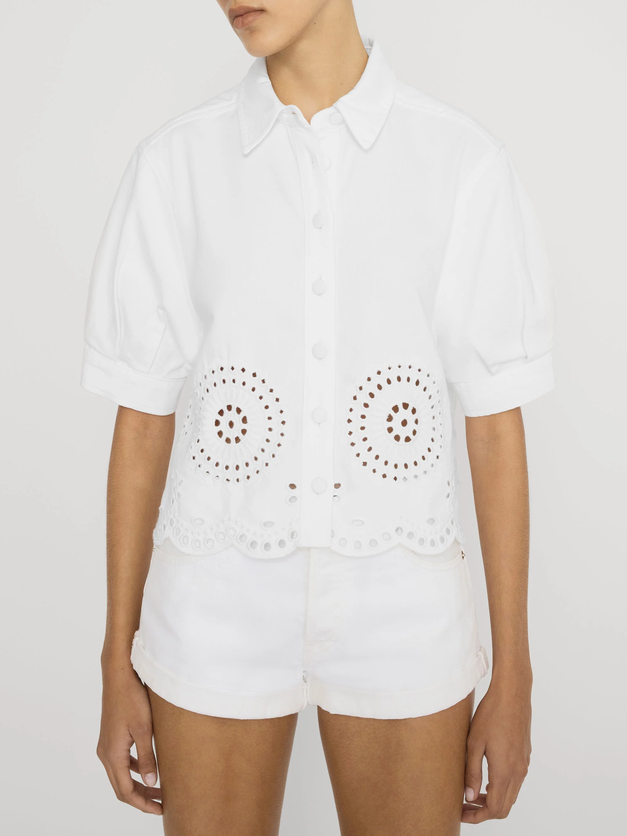 FRAME - The Eyelet Billow Sleeve Shirt - Image 3