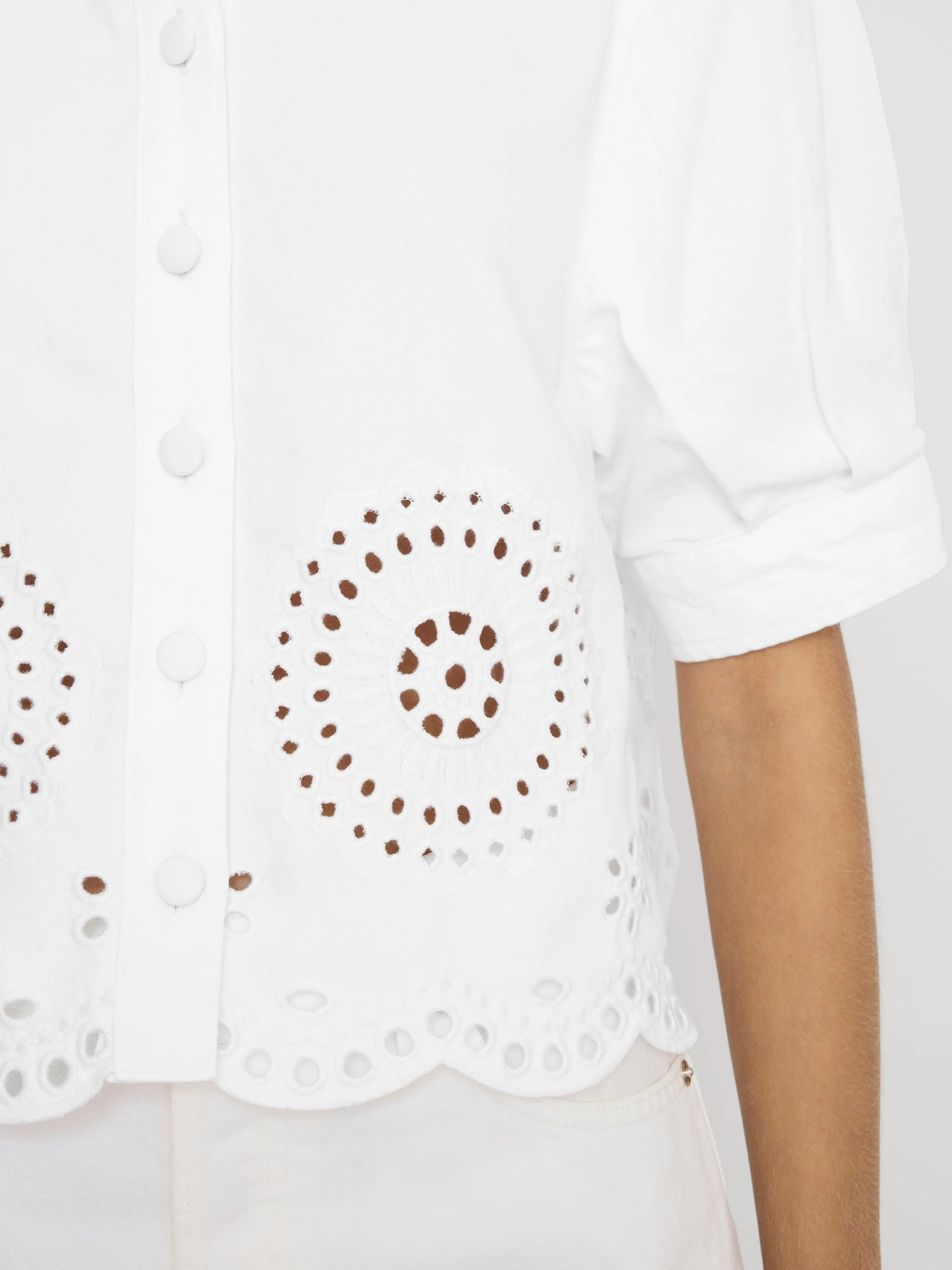 FRAME - The Eyelet Billow Sleeve Shirt - Image 5