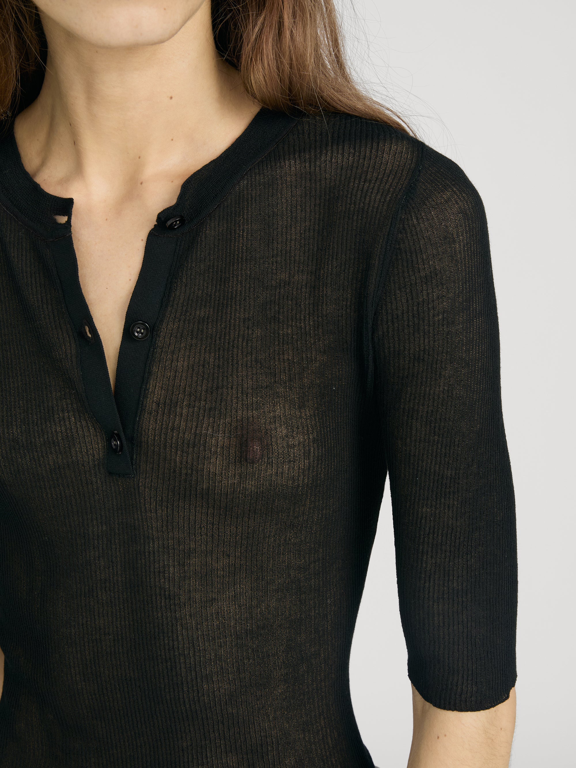FRAME - The Henley Rib Tee - Image 5