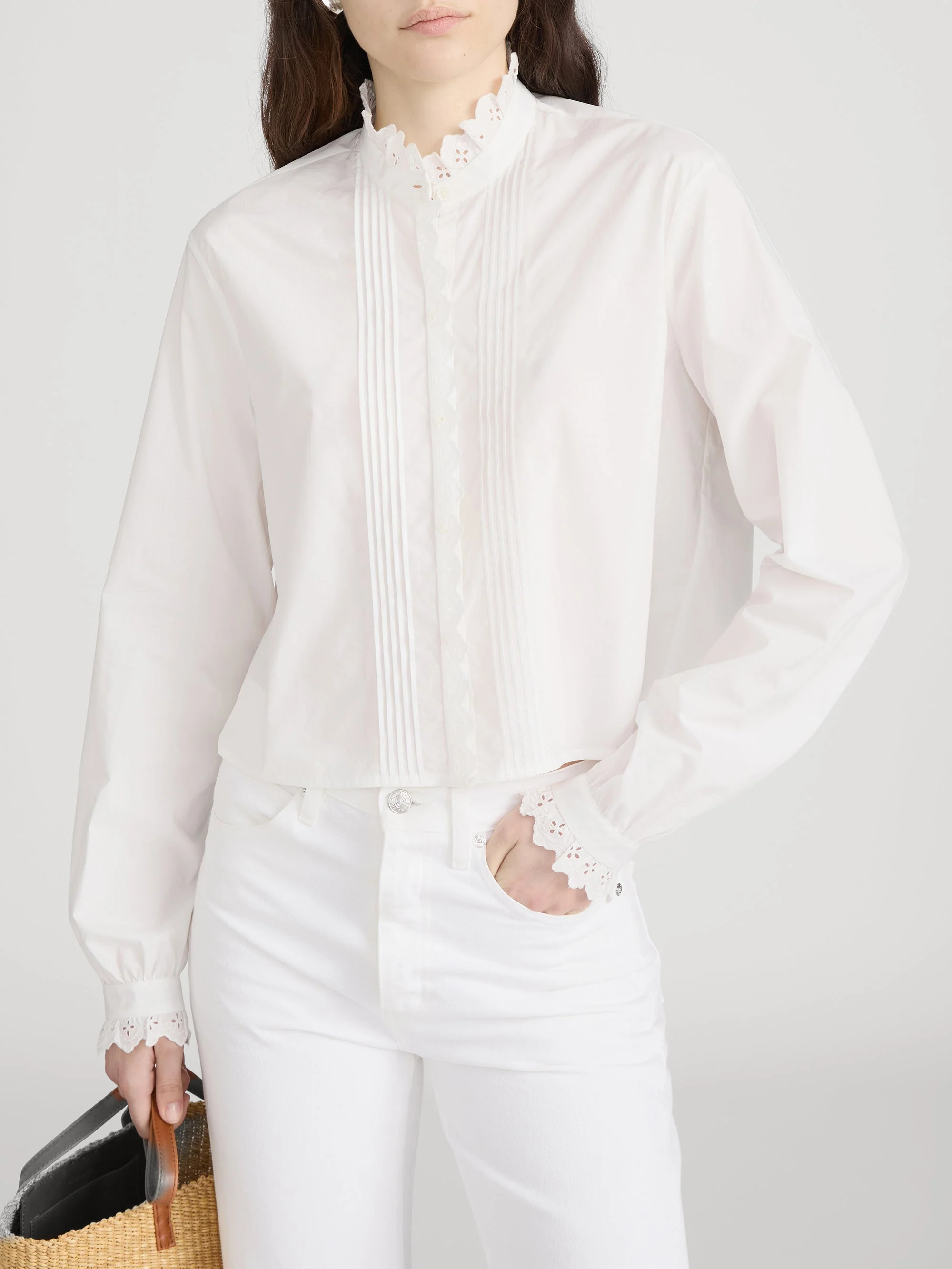 FRAME - The Keepsake Pintuck Blouse - Image 3