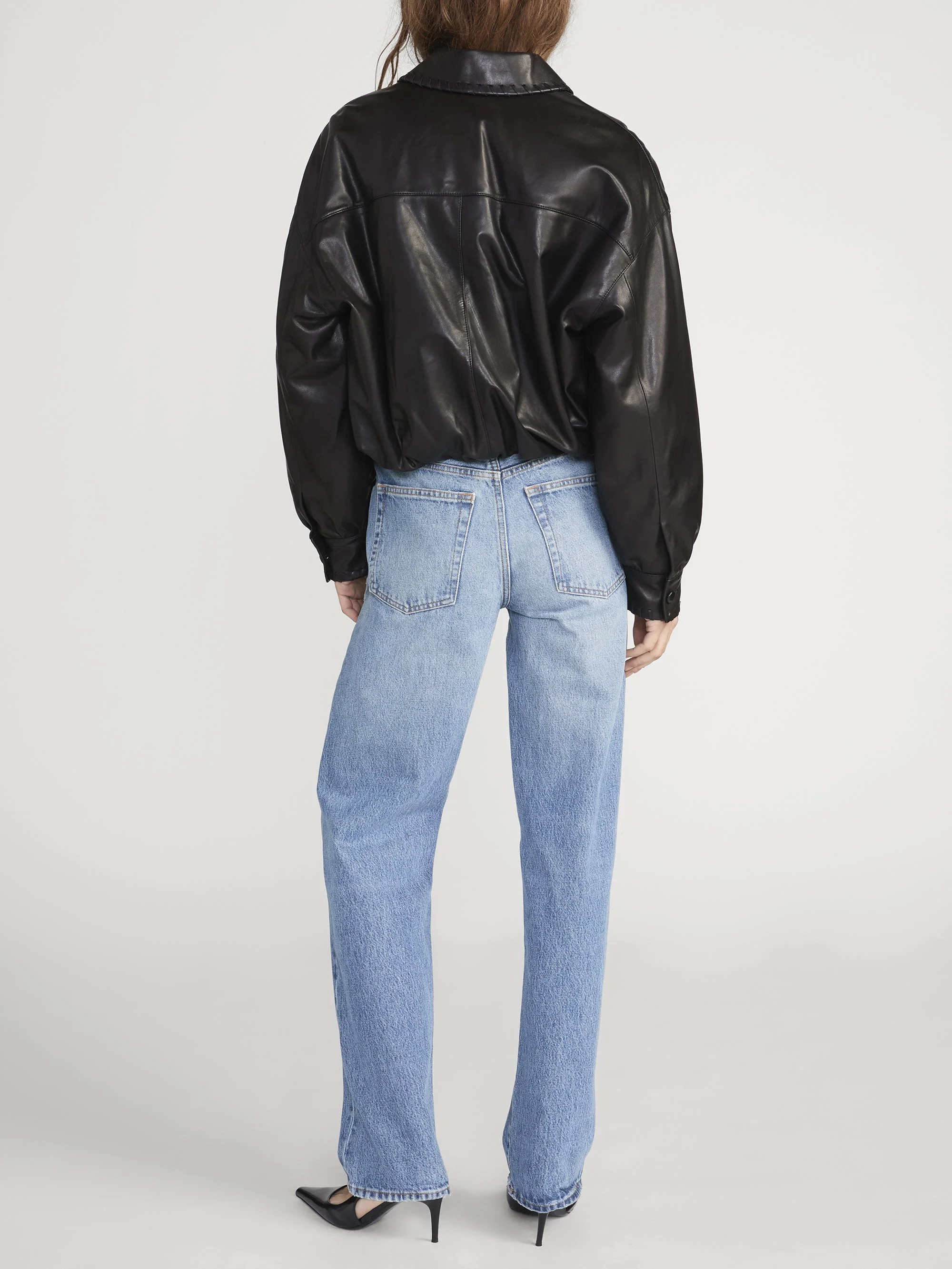 FRAME - The Leather Bubble Jacket - Image 6