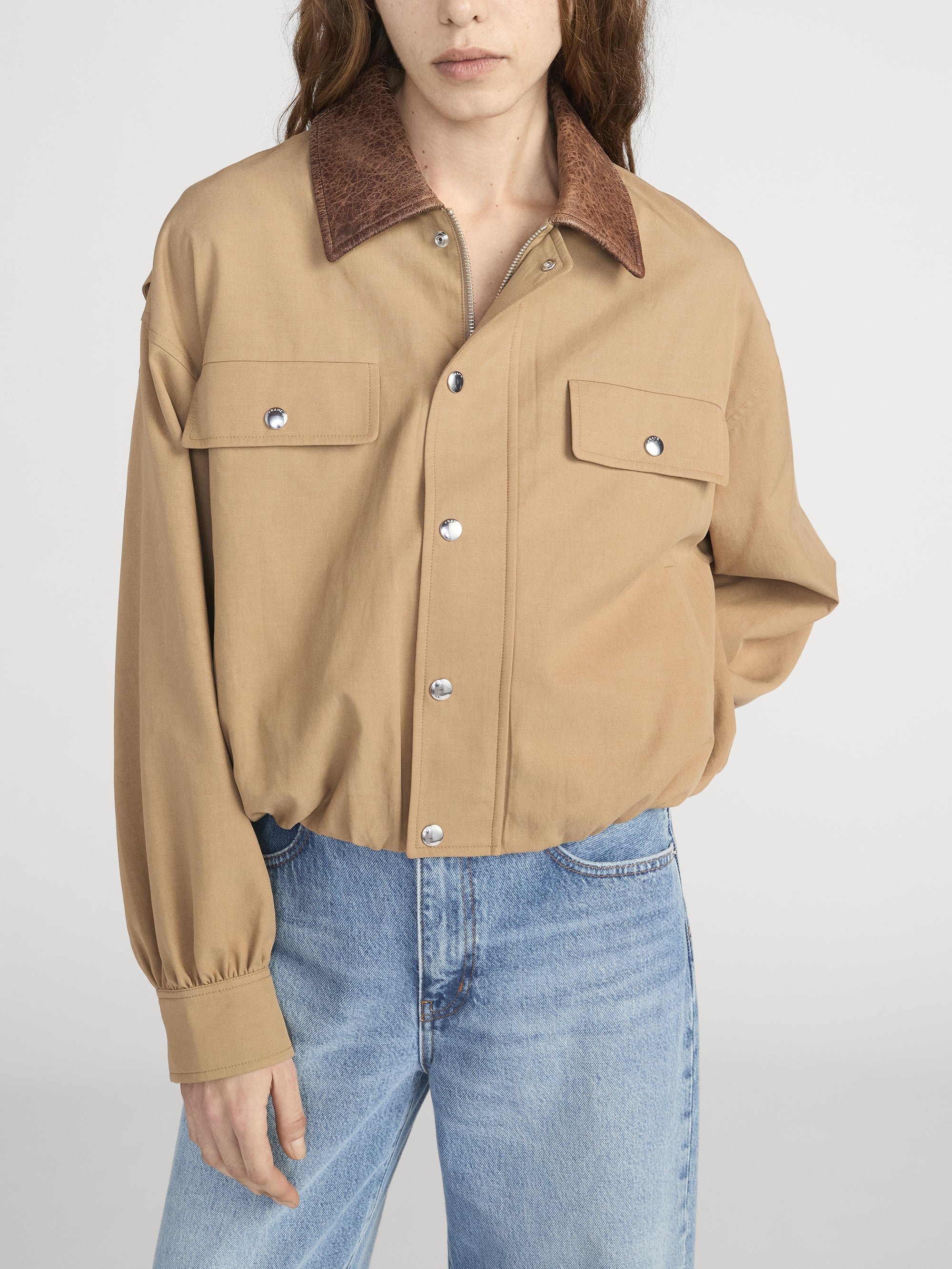 FRAME - The Leather Collar Bubble Jacket - Image 3
