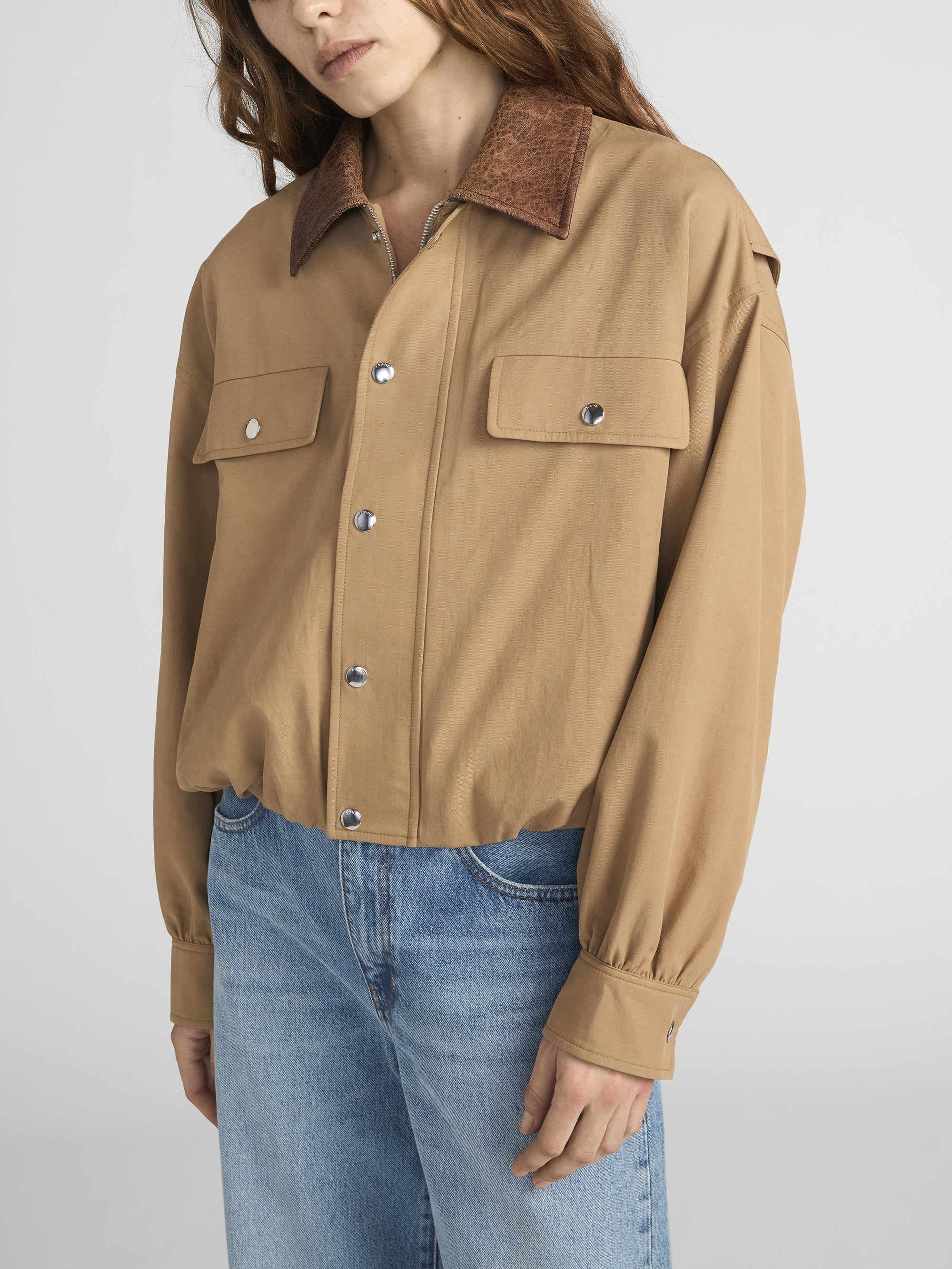 FRAME - The Leather Collar Bubble Jacket - Image 4