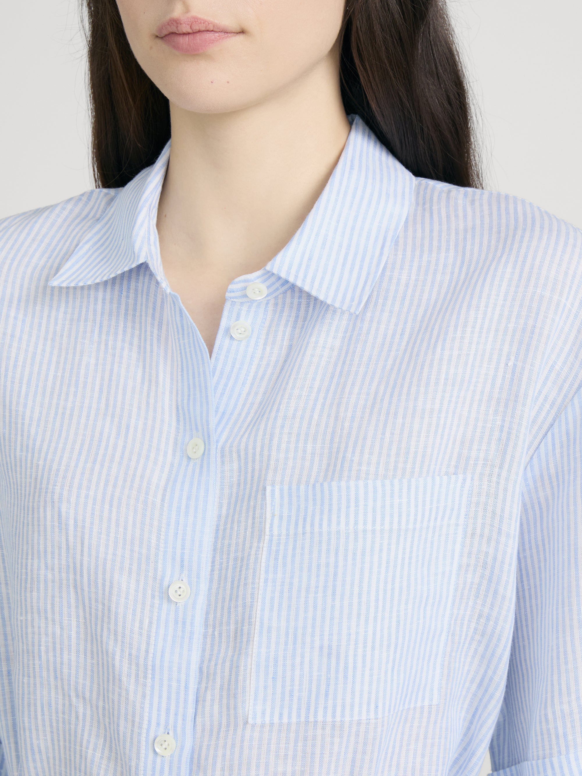 FRAME - The Linen Belted Dress Chambray - Image 4