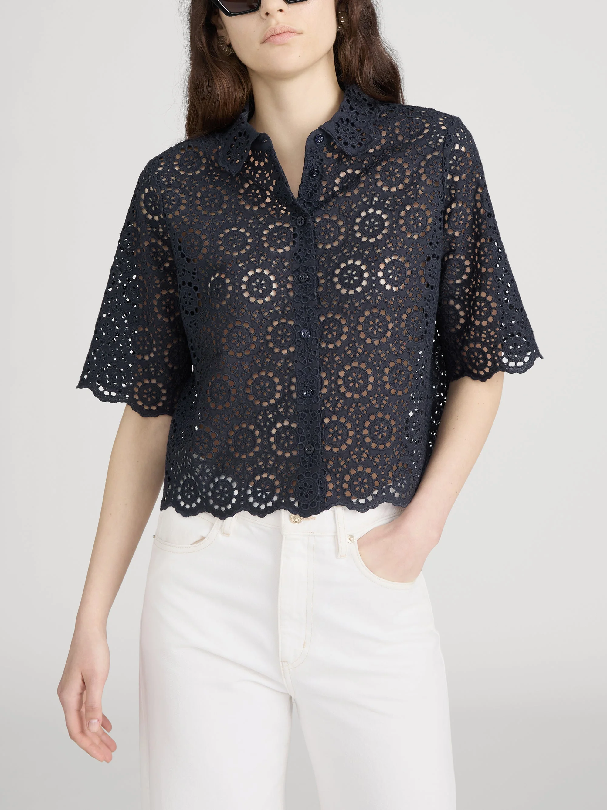 FRAME - The Petal Eyelet Shirt - Image 3