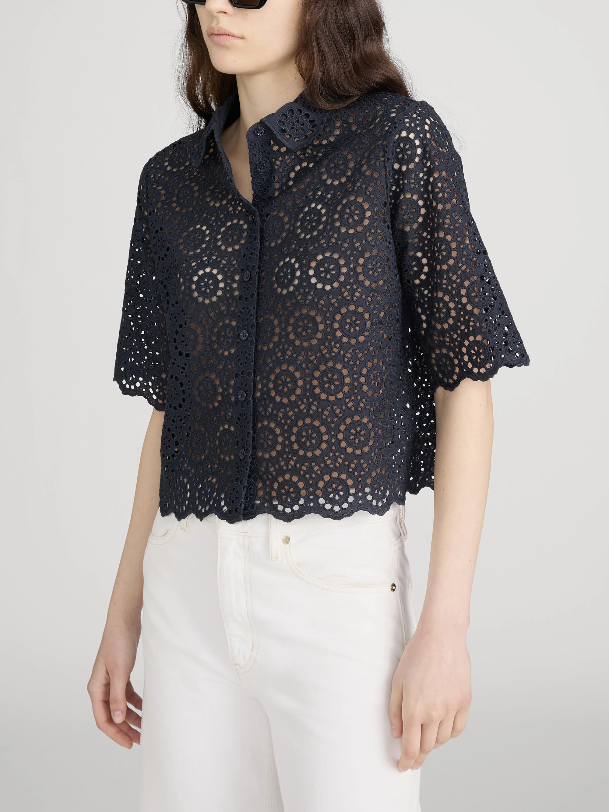FRAME - The Petal Eyelet Shirt - Image 4