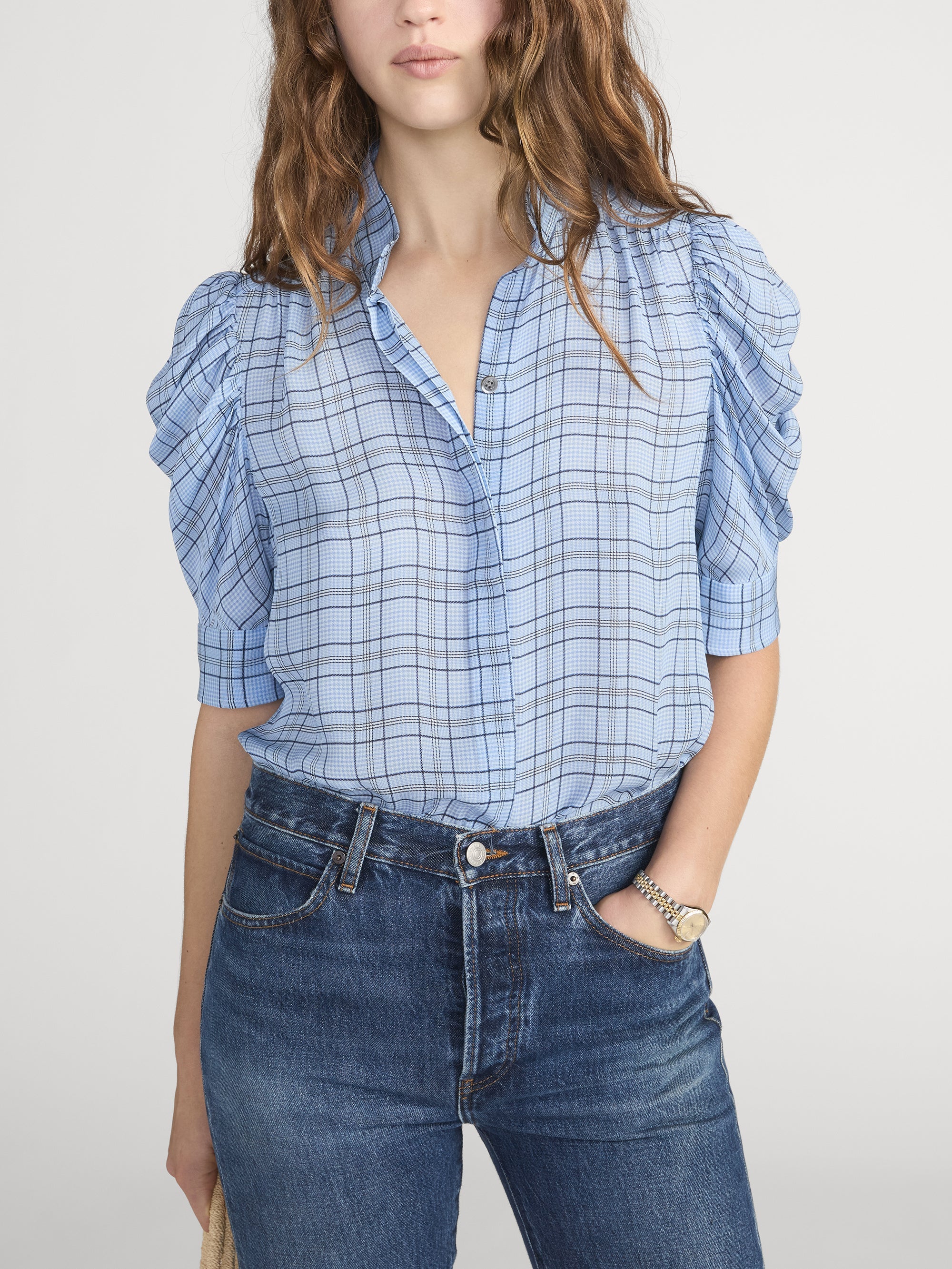 FRAME - The Plaid Gillian Top - Image 3