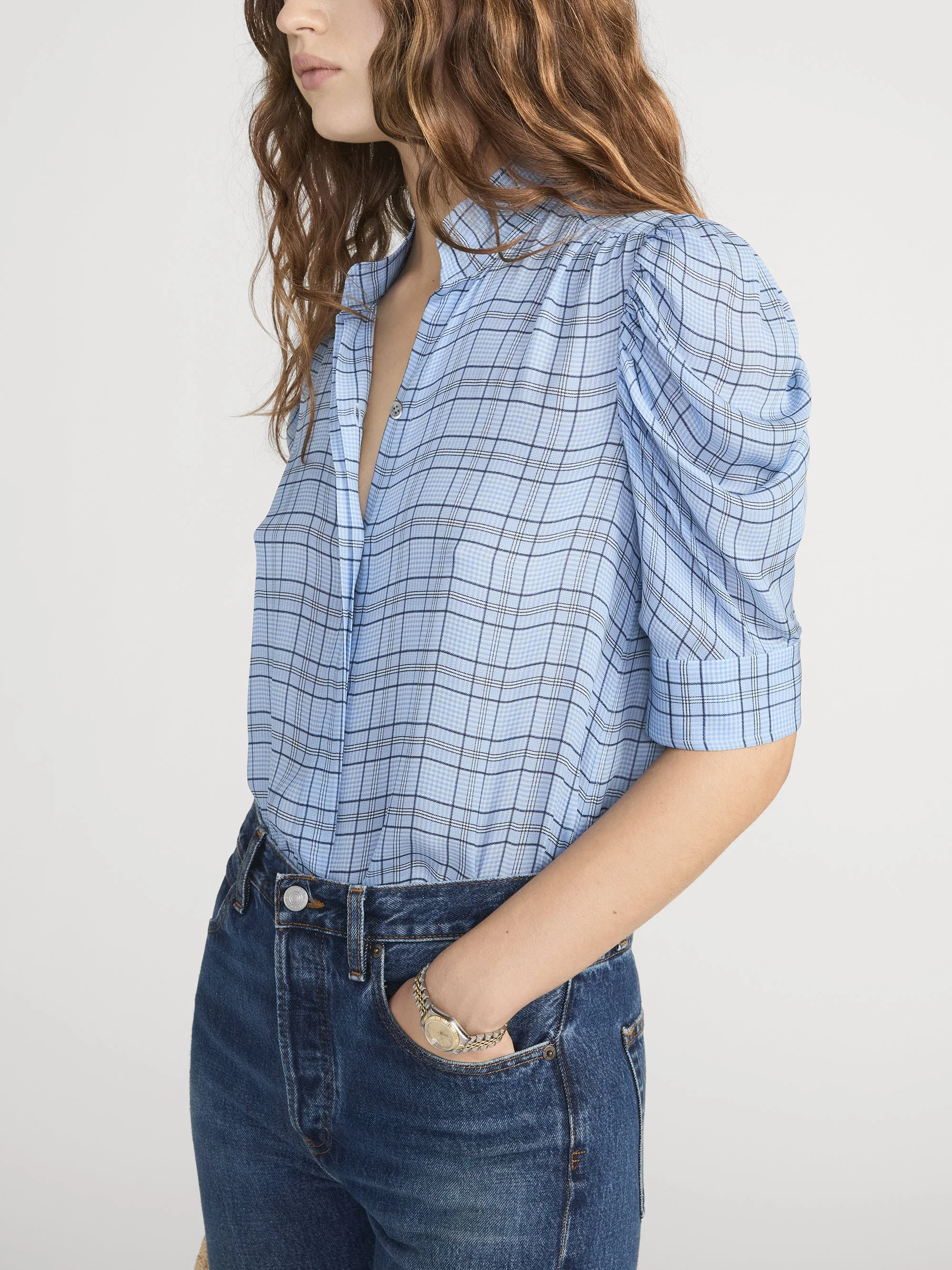 FRAME - The Plaid Gillian Top - Image 4