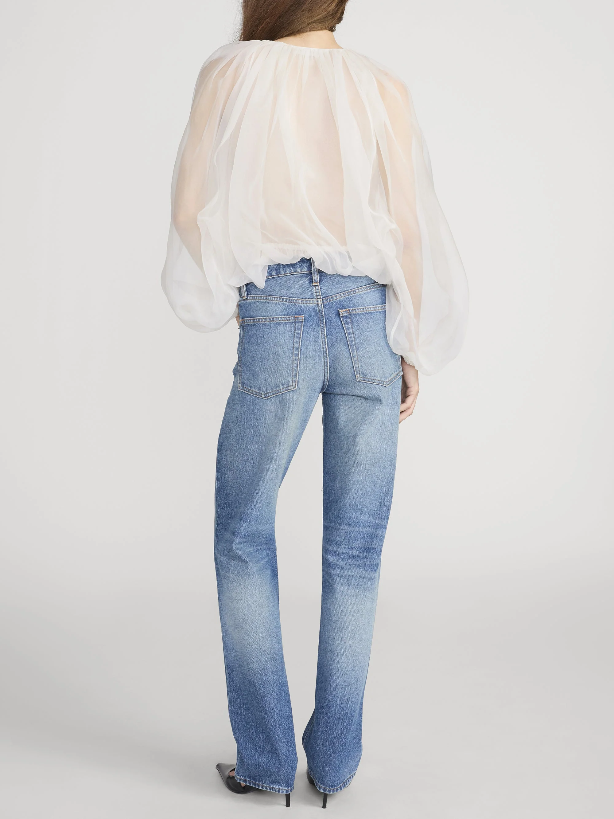 FRAME - The Sheer Balloon Blouse - Image 5