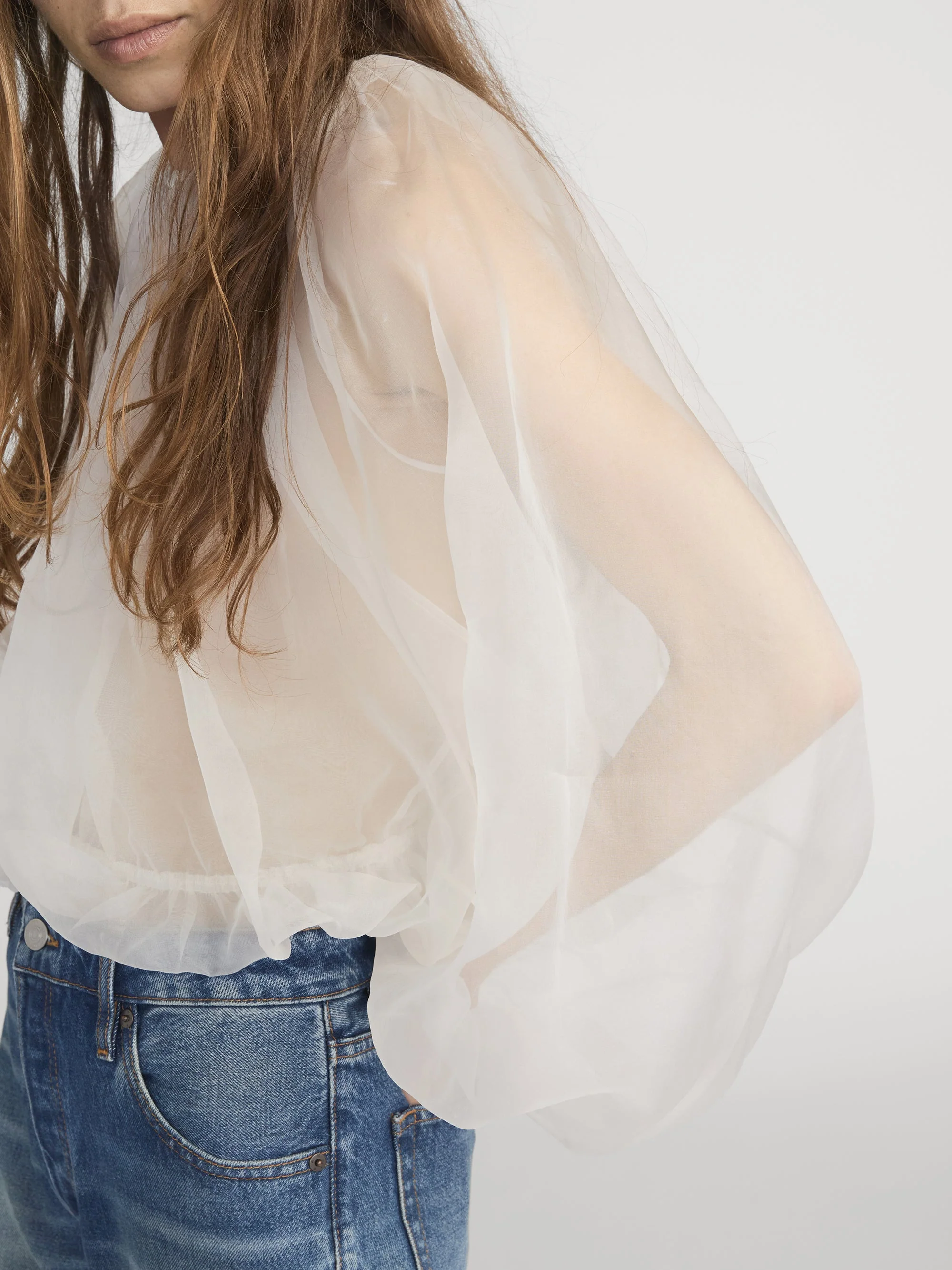 FRAME - The Sheer Balloon Blouse - Image 6