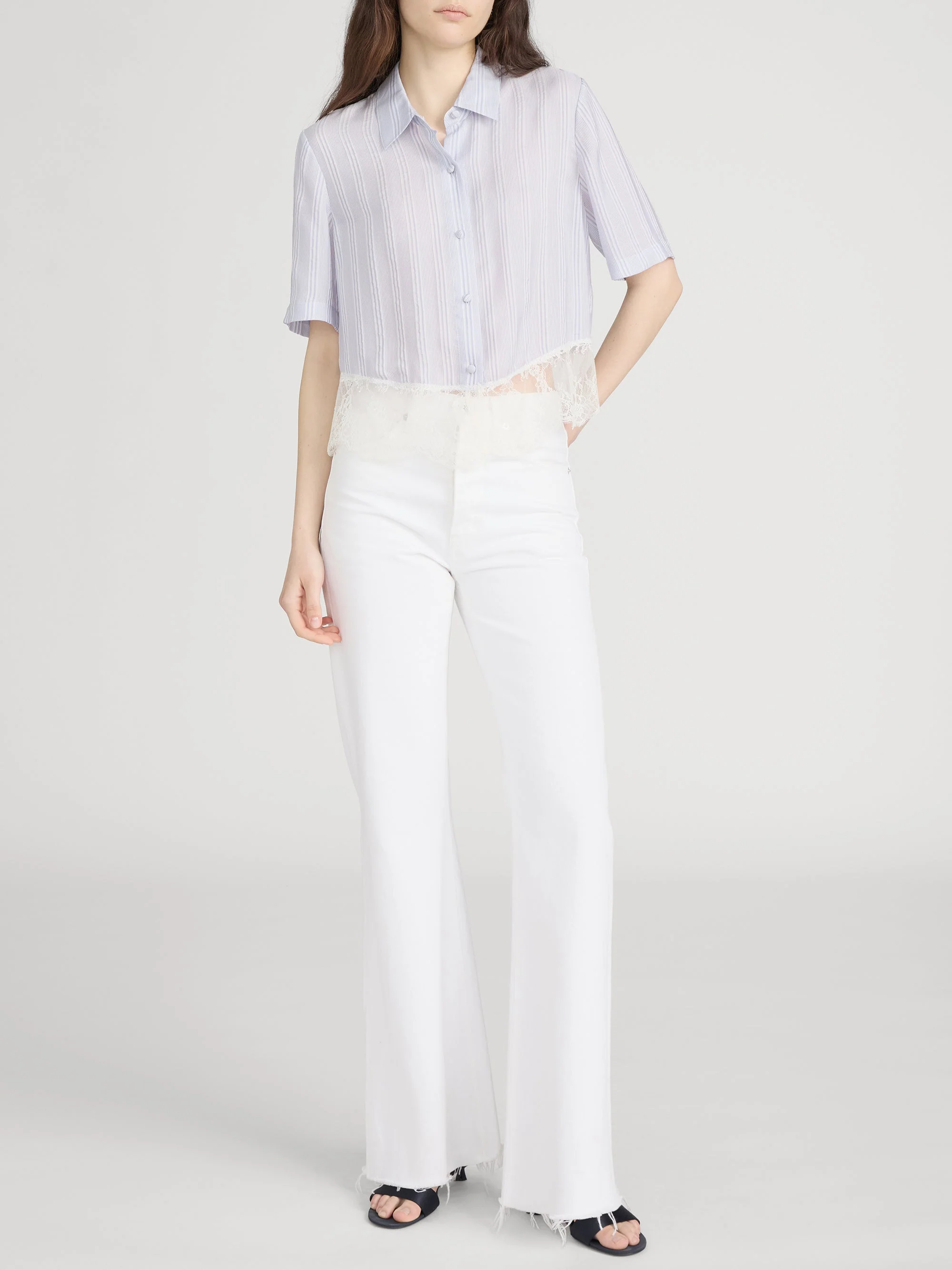 FRAME - The Stripe Lace Shirt - Image 2