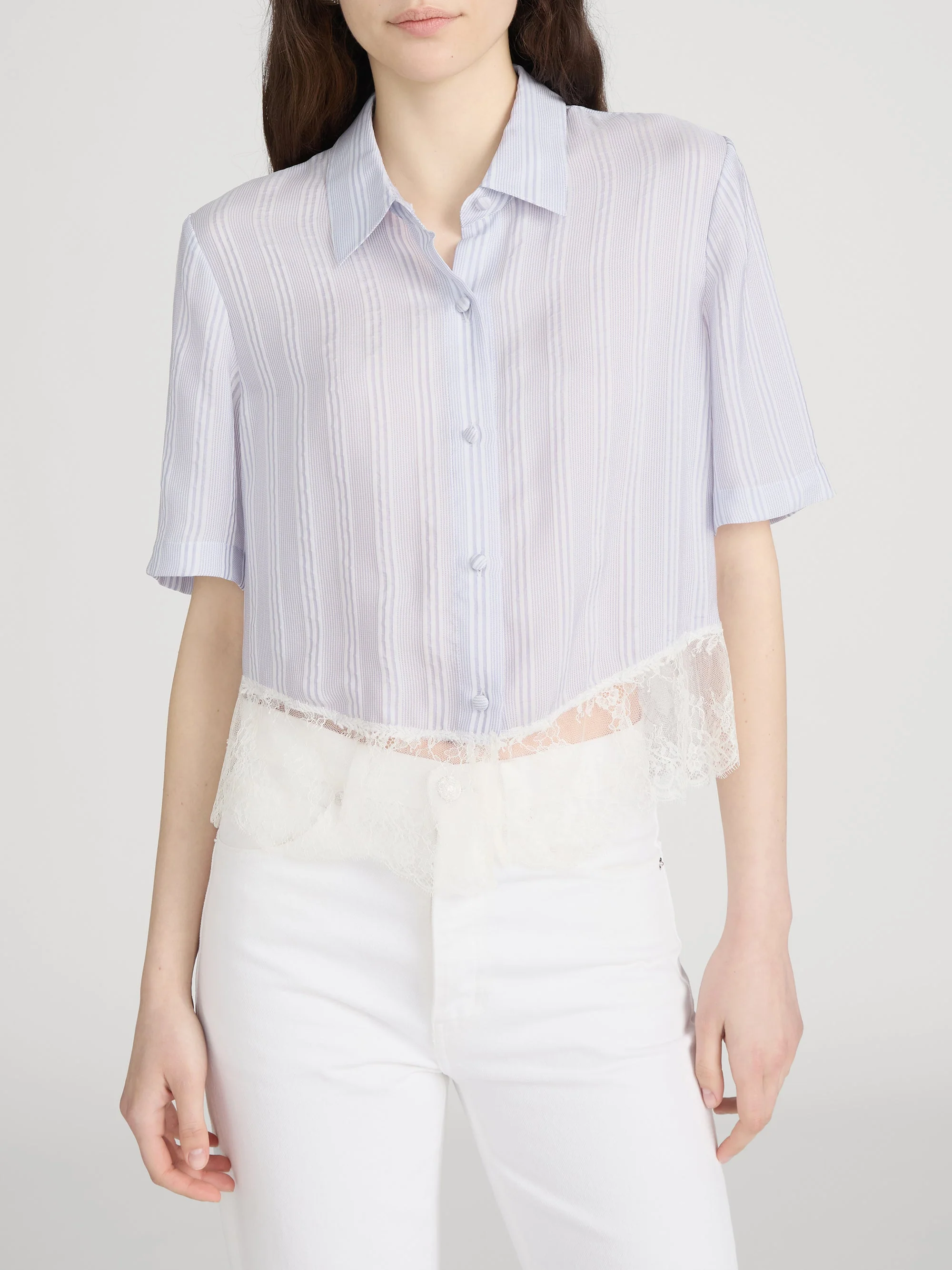 FRAME - The Stripe Lace Shirt - Image 3