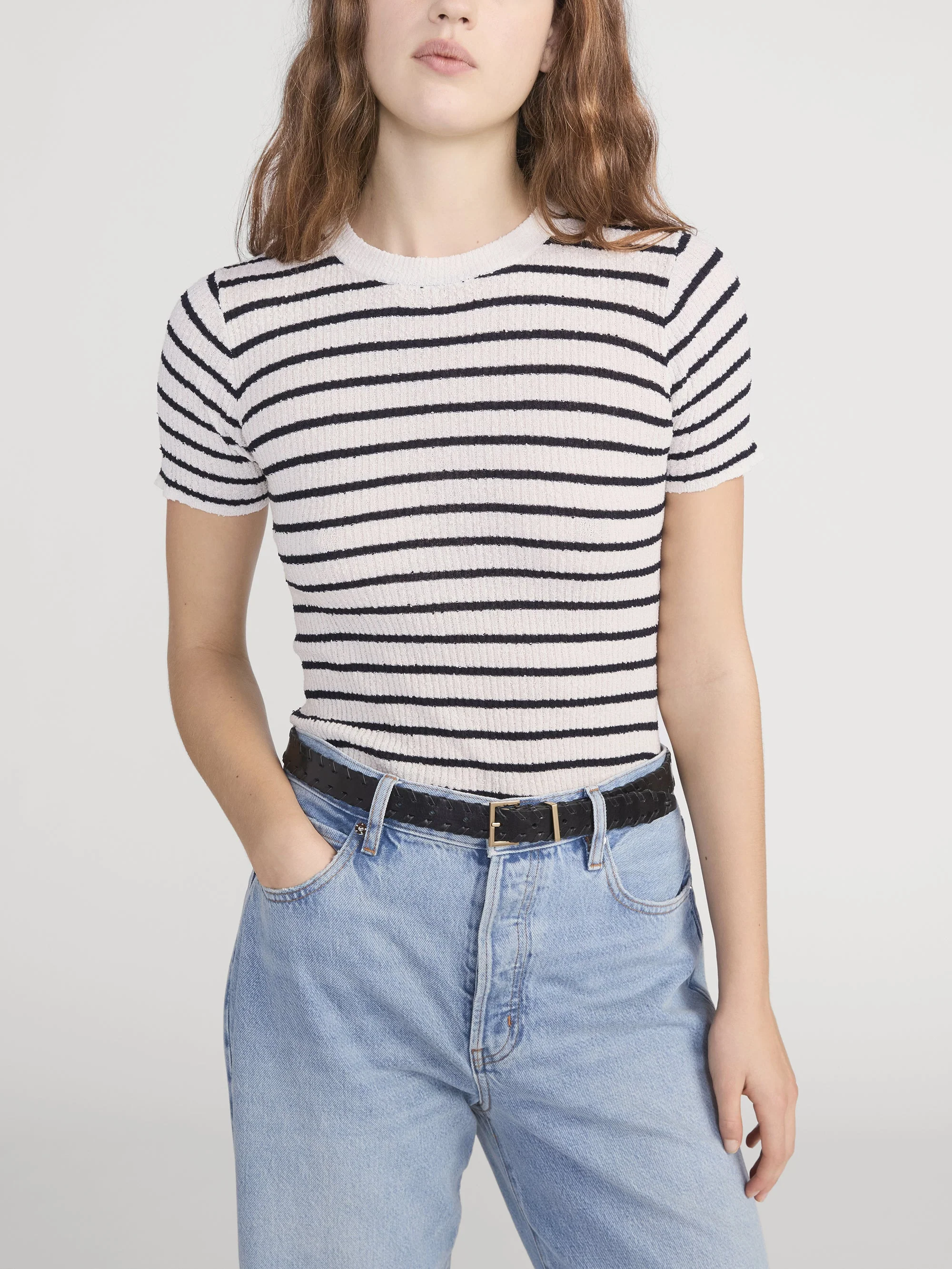 FRAME - The Striped Knit Tee - Image 3