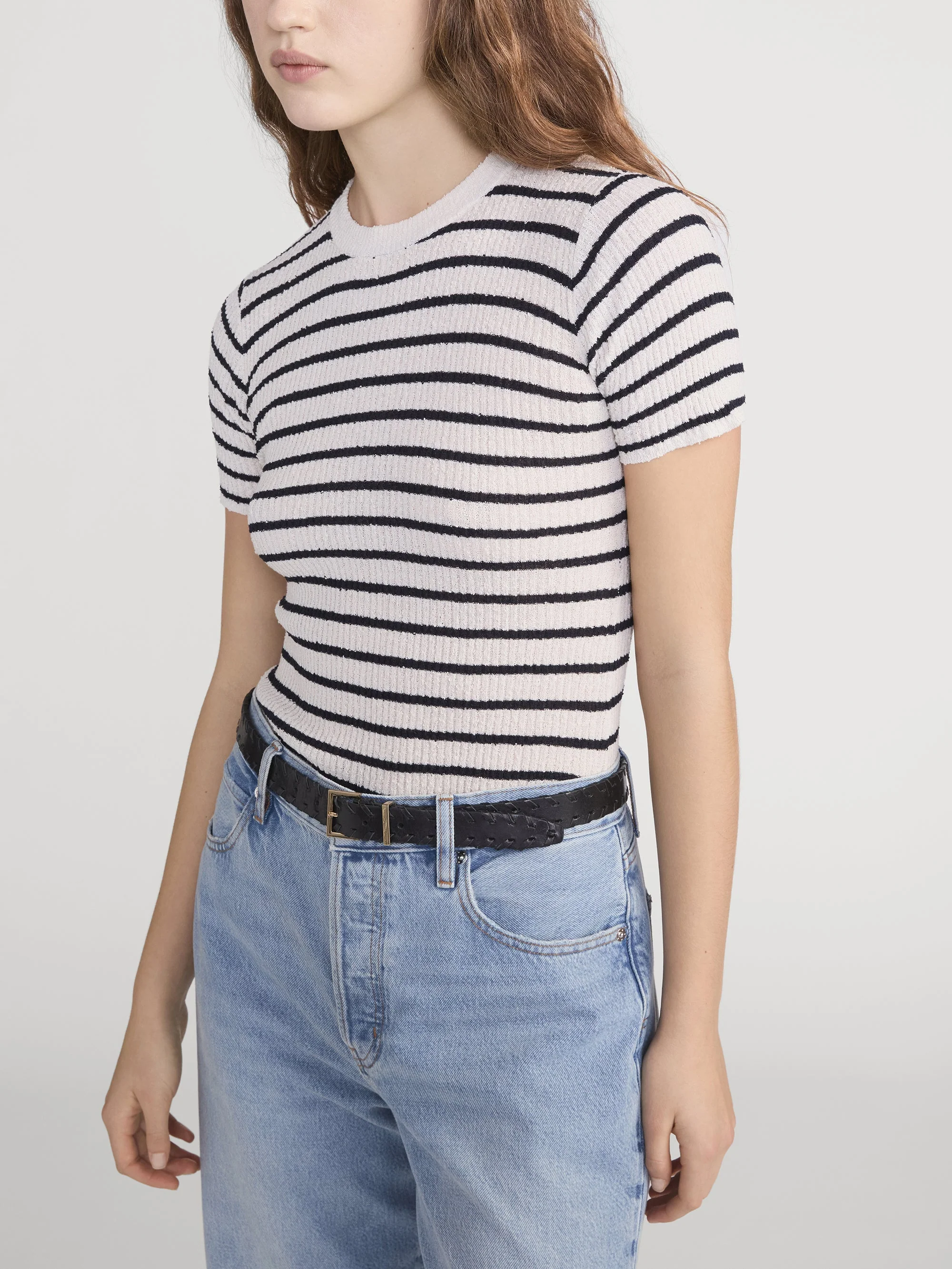 FRAME - The Striped Knit Tee - Image 4