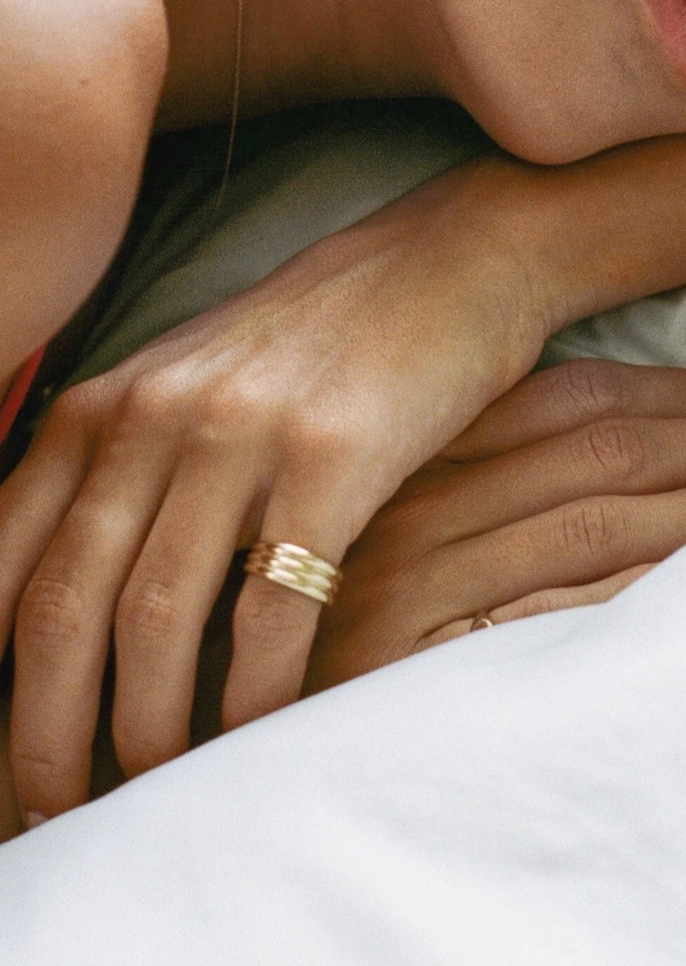 Kinn - Françoise Layered Ellipse Non - Hollow Ring - Image 5