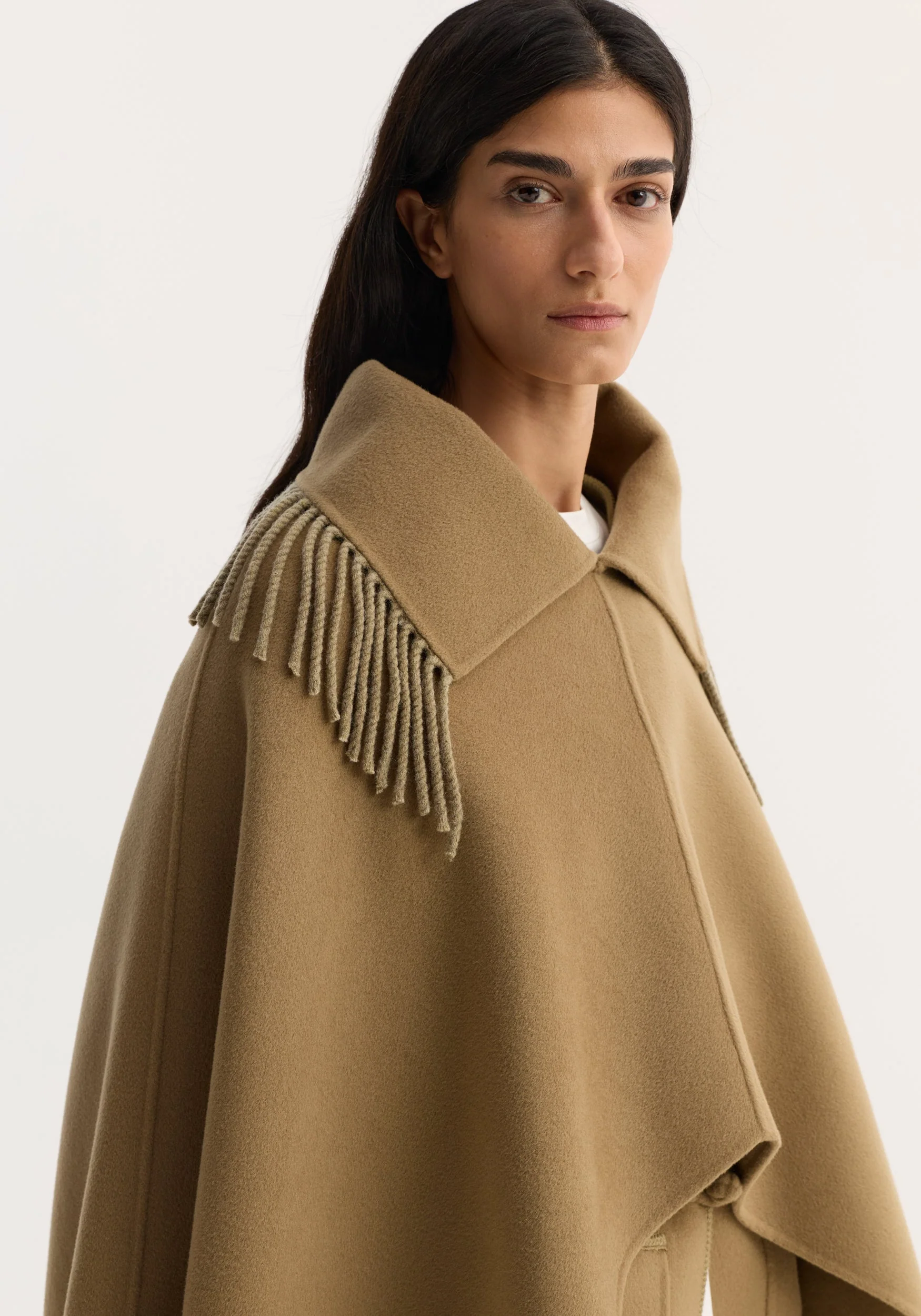 ROHE - Fringe scarf poncho | camel - Image 3
