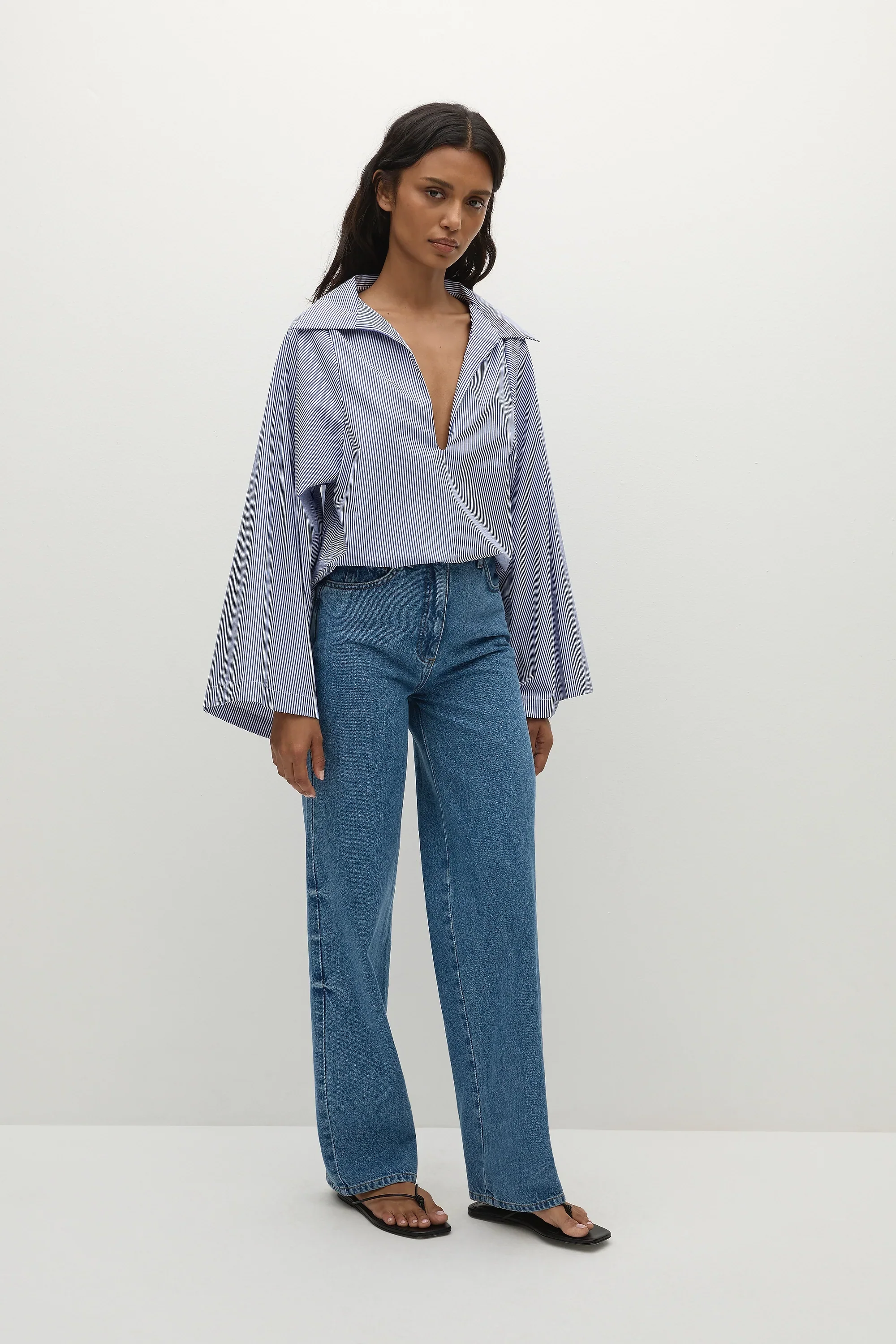 Faithfull - Gaia Top Helle Stripe Vintage Navy - Image 5