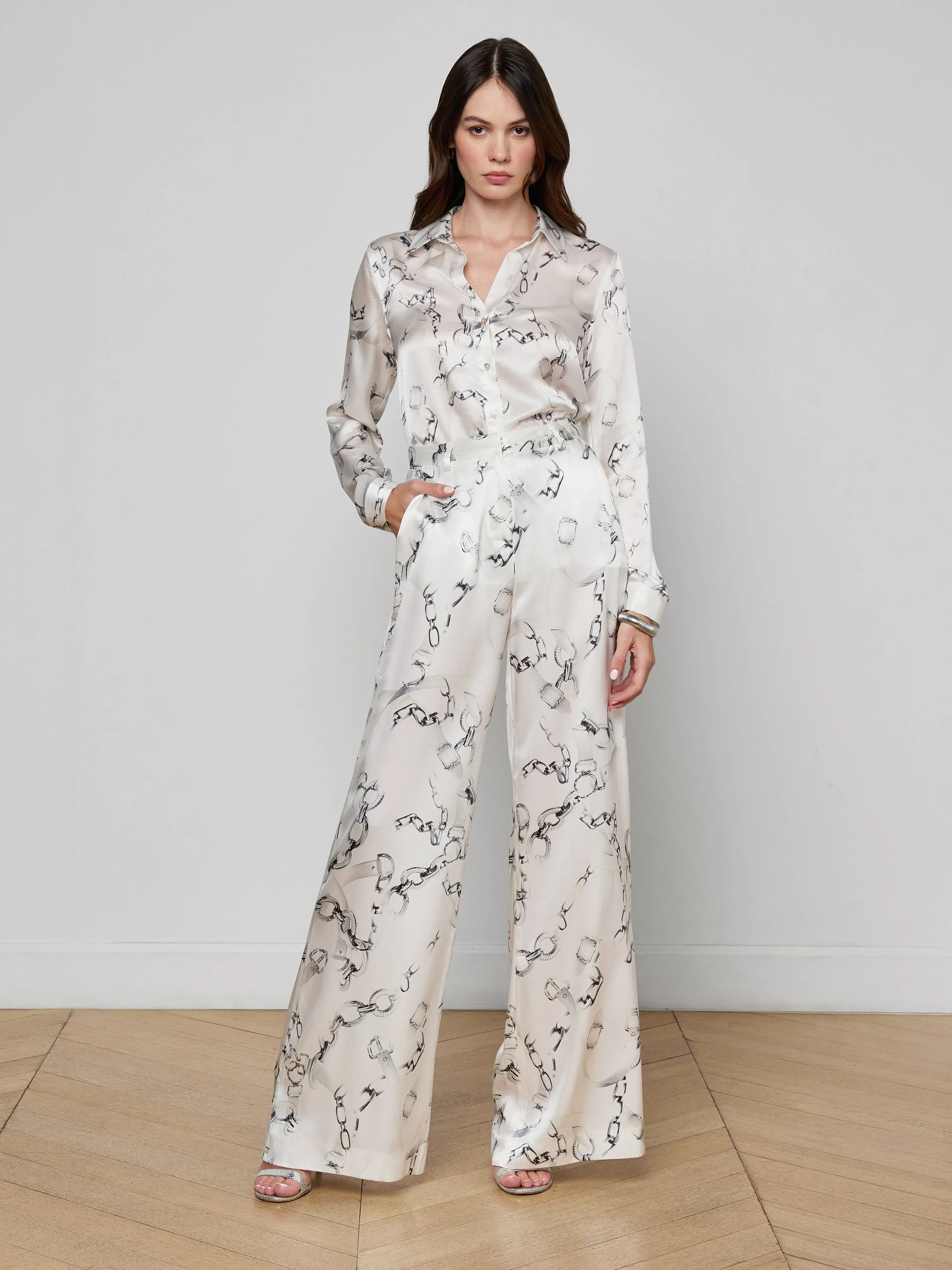 L'AGENCE - Gavin Silk Wide - Leg Pant