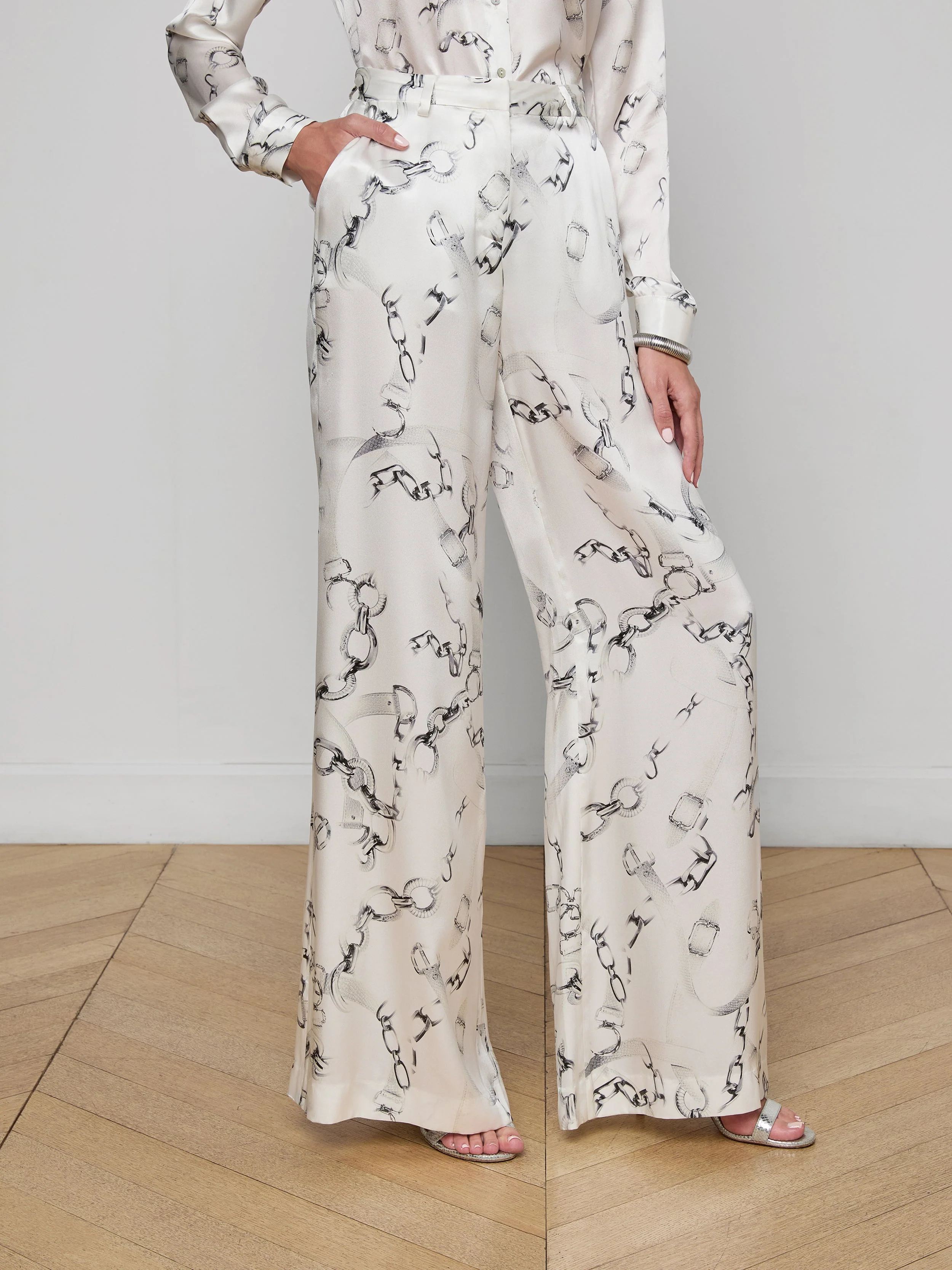 L'AGENCE - Gavin Silk Wide - Leg Pant - Image 3