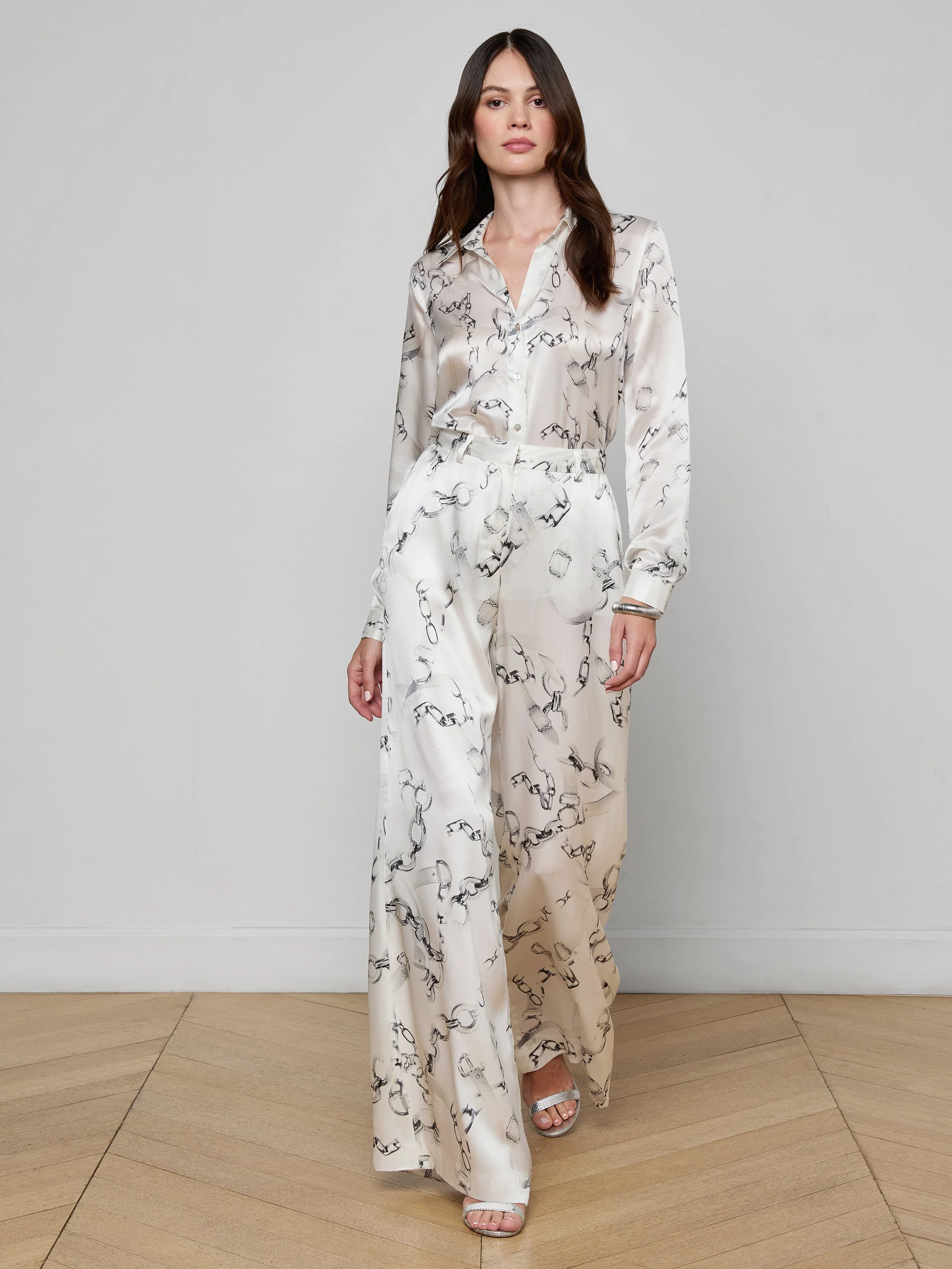 L'AGENCE - Gavin Silk Wide - Leg Pant - Image 4