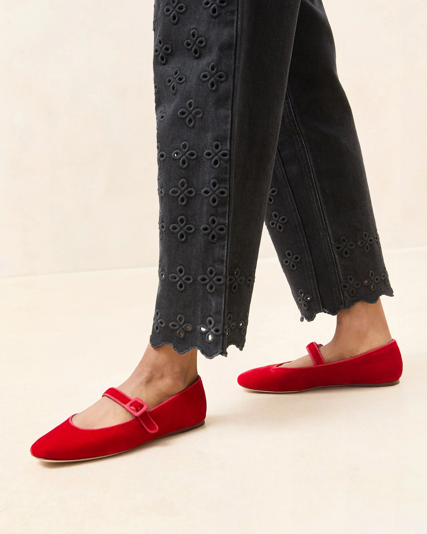 Loeffler Randall - Ginger Red Velvet Mary Jane - Image 2