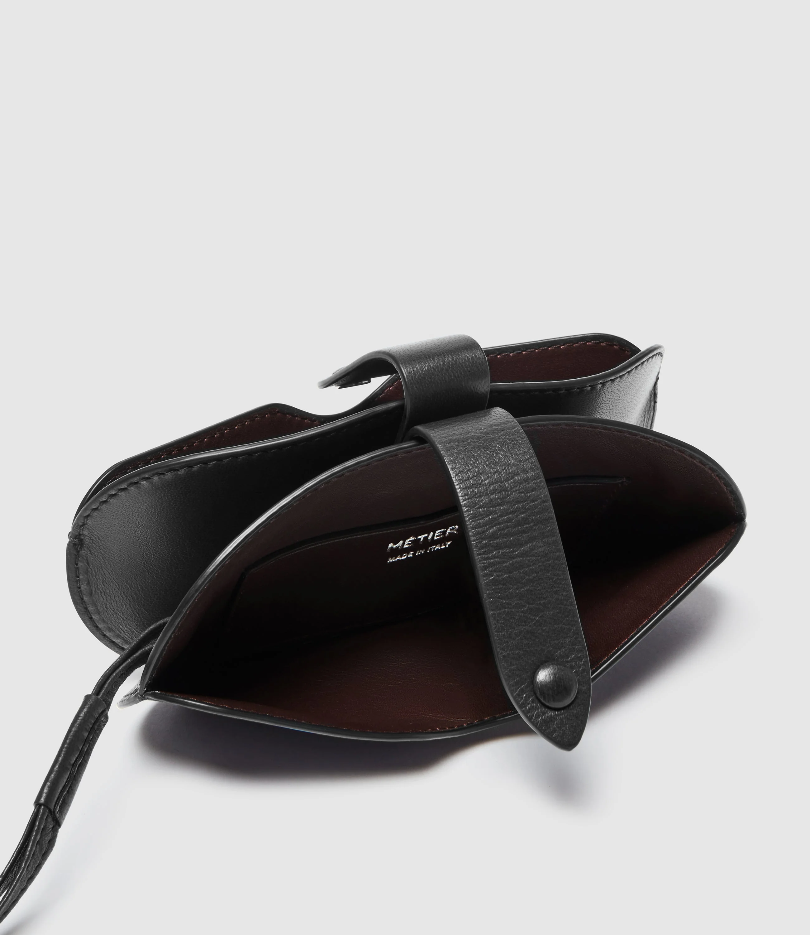 Metier - Glasses Case Double With Strap Buttery Nappa Black - Image 3