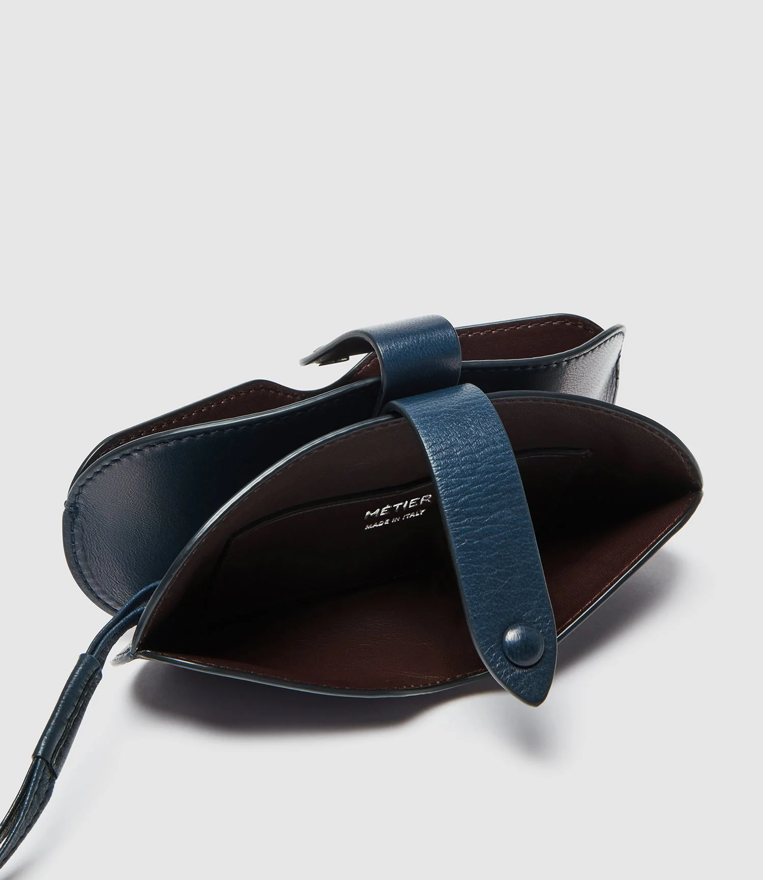 Metier - Glasses Case Double With Strap Buttery Nappa Sapphire - Image 3