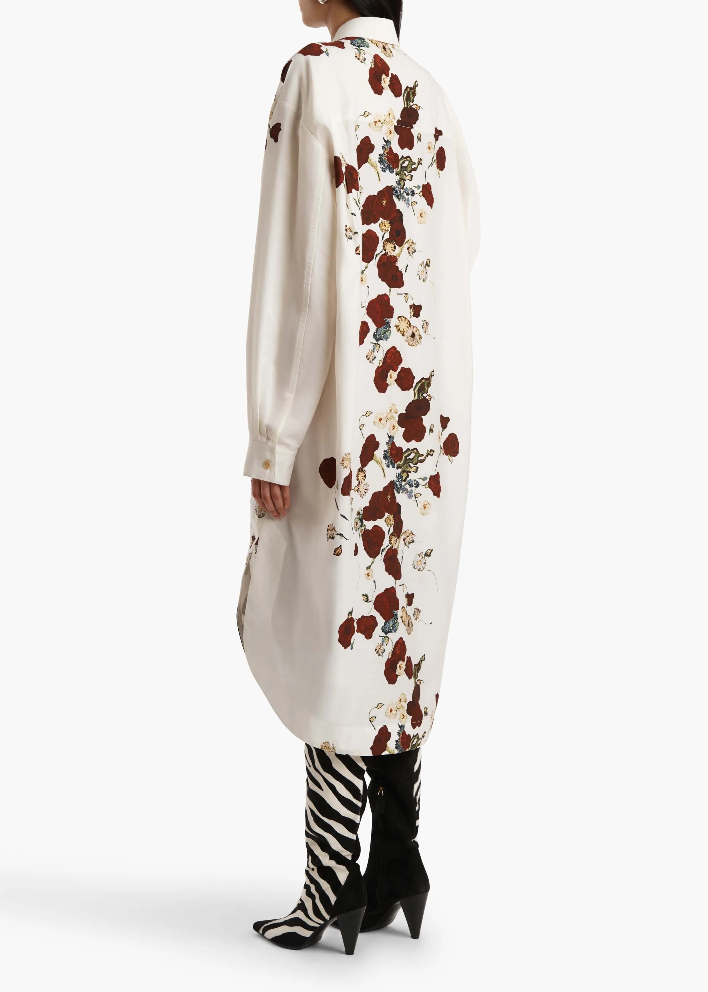 Khaite - Gloria Dress in Cream and Red - Image 4