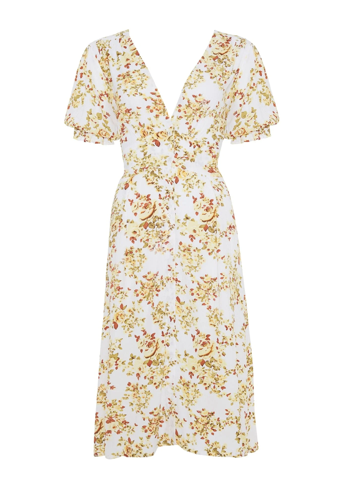 Faithfull - Goldie Floral Off White Rafa Midi Dress - Final Sale - Image 7
